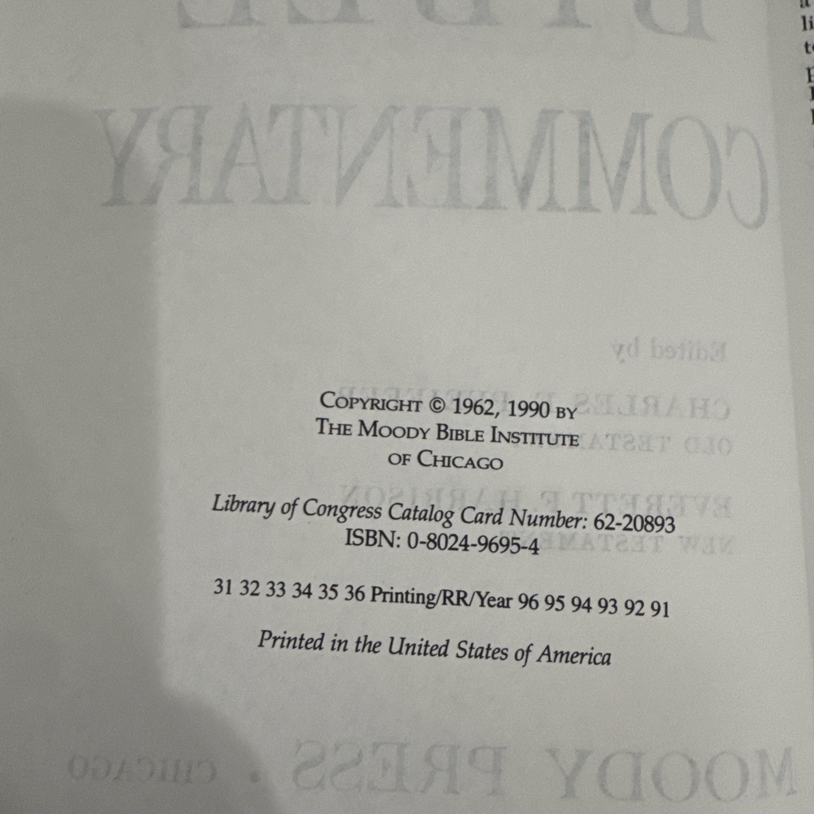 The Wycliffe Bible Commentary, Moody Bible Institute of Chicago, Hardcover 1990