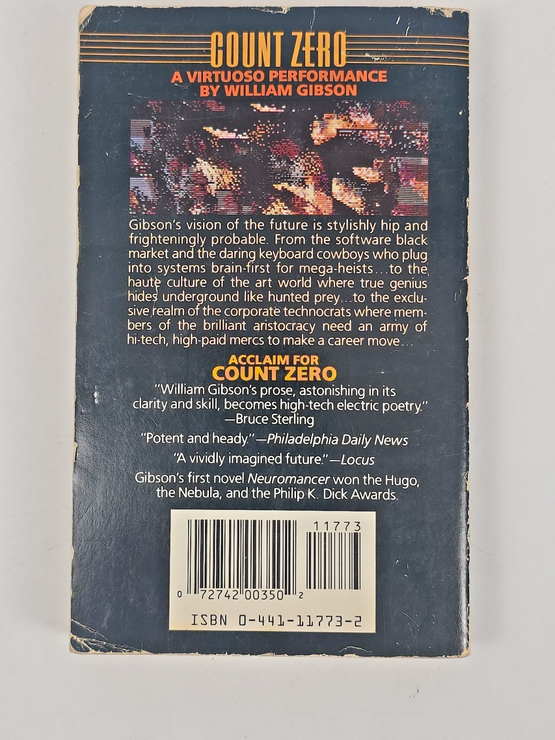 3 William Gibson Sprawl Trilogy ~ Mona Lisa (HC, 1st), Neuromancer & Count Zero