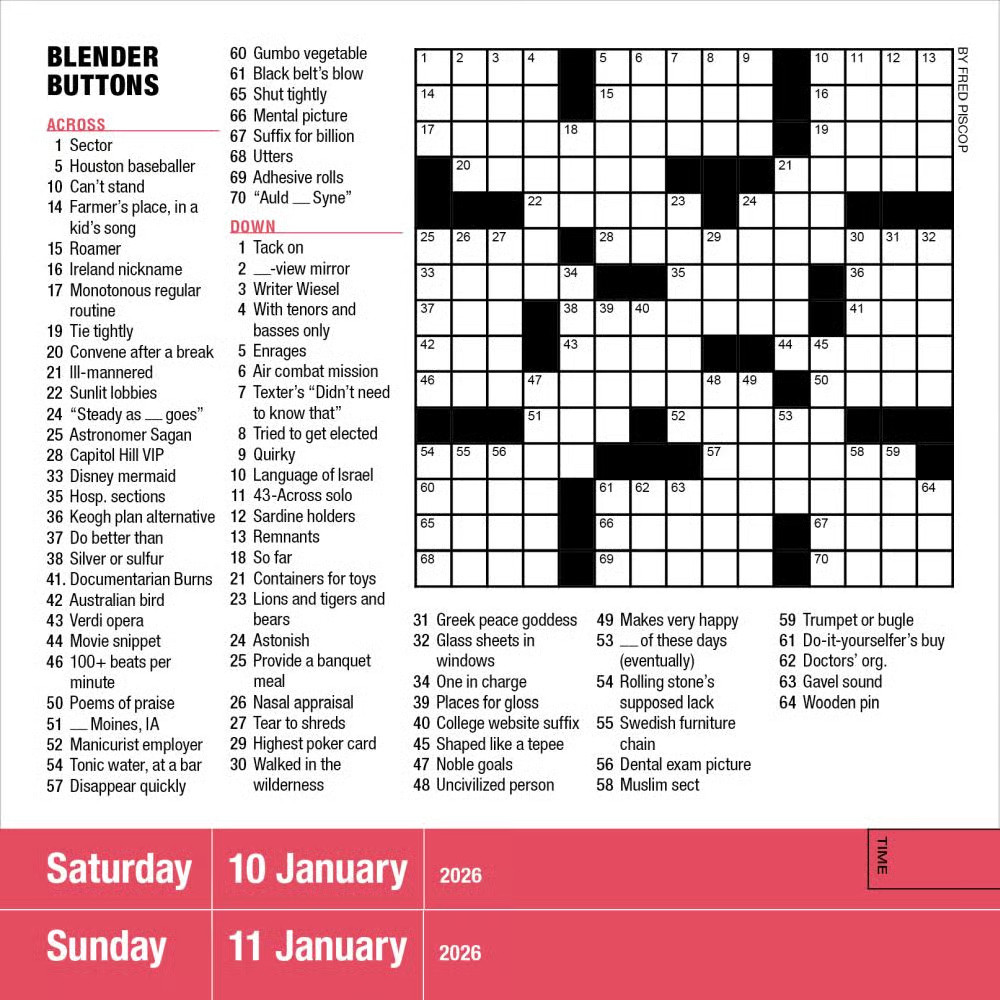 Workman Publishing, Mensa Crossword 2026 Page-a-Day Desk Calendar