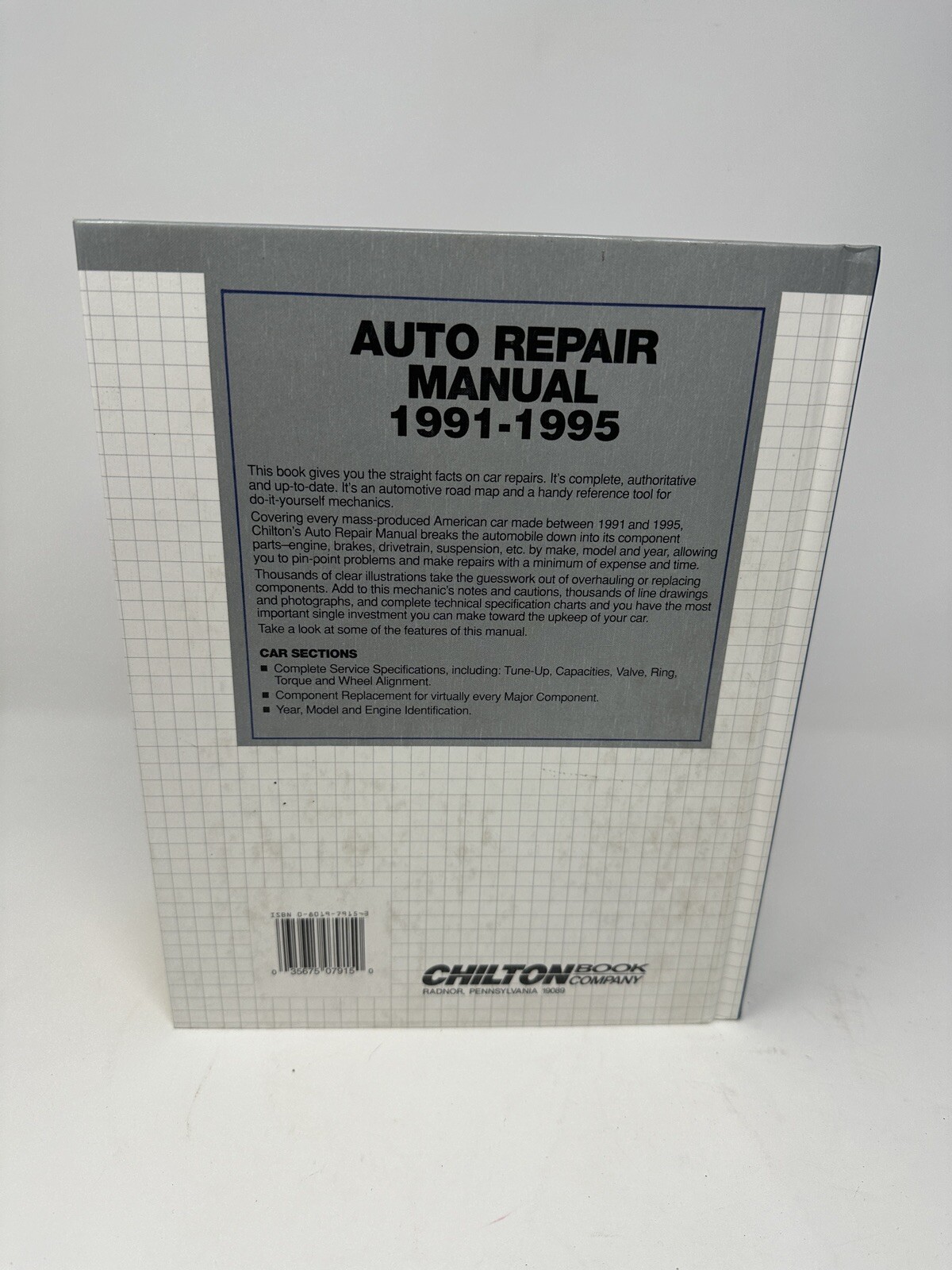 Chilton’s Auto Repair Manual 1991-1995 Edition Hardcover Part # 7915
