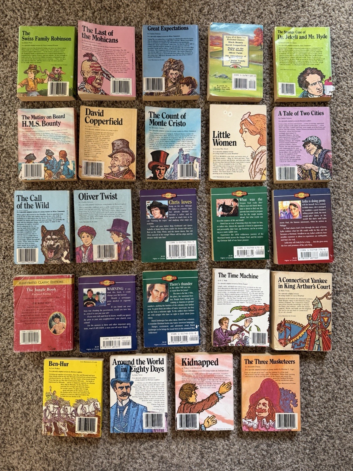 Lot of 24 Illustrated Classic Editions & Christian Library Mini Paperbacks Books
