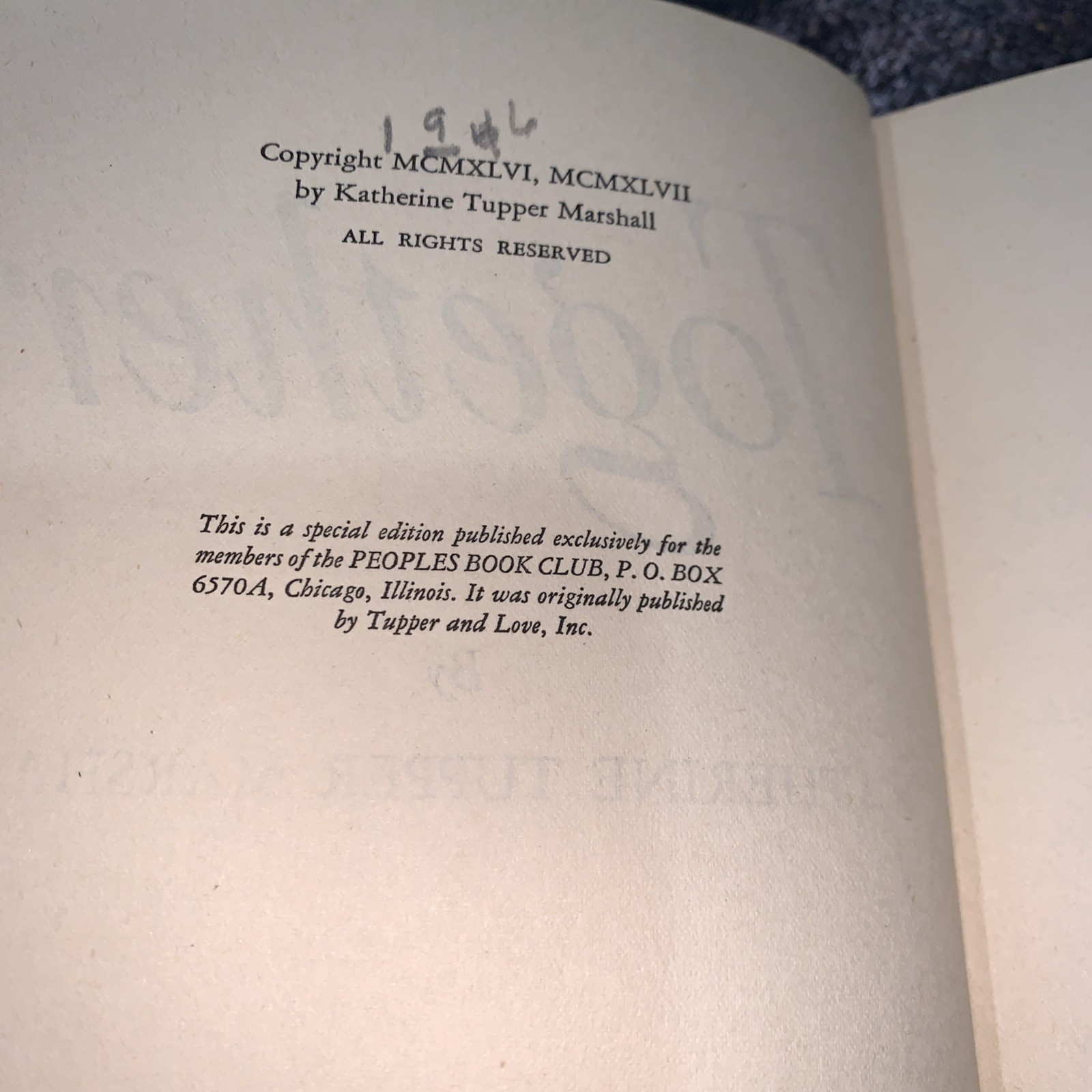 1947 „Together“ Katherine Tupper Marshall Hardcover General Marshall