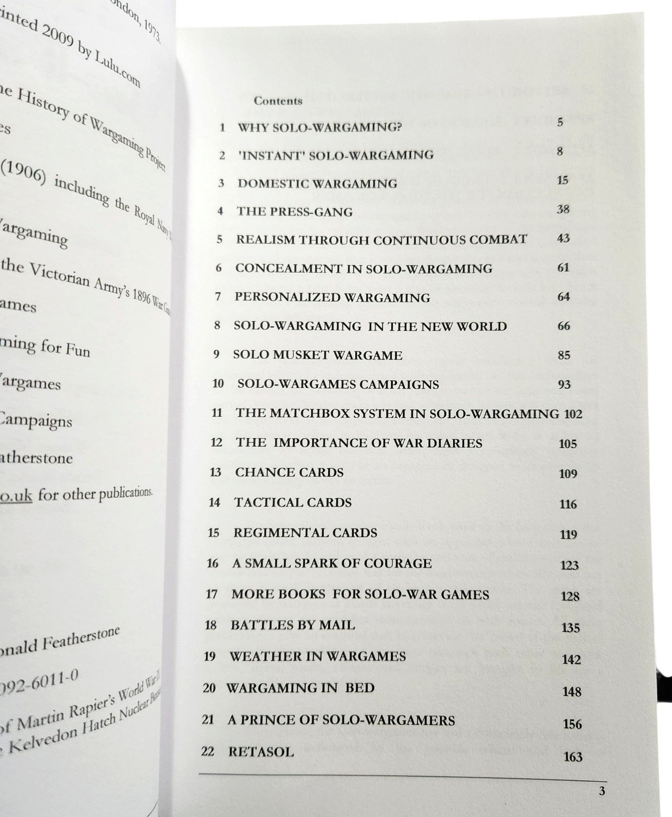 Donald Featherstone’s Solo Wargaming 2009 Paperback Edited by John Curry