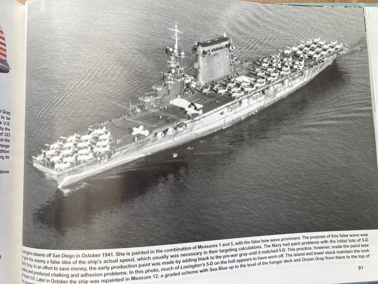WWII USN Navy USS LEXINGTON CV-2 Aircraft Carrier Pacific Squadron at Sea Signal