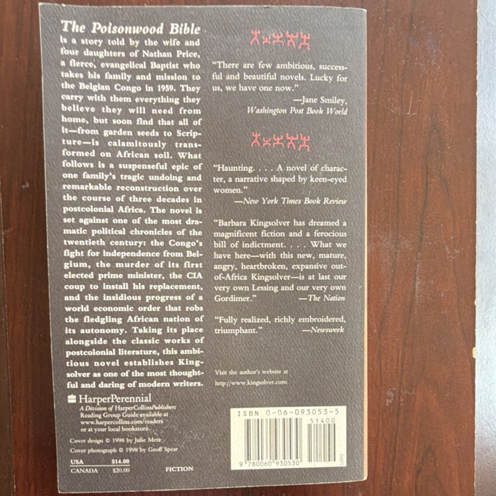 Barbara Kingsolver The Poisonwood Bible PB Signed 1st HarperPerennial Ed 1999