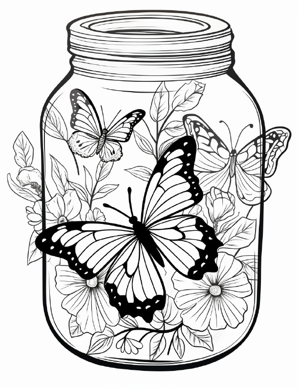 Butterfly Coloring Book for Adults & Kids – Stress Spiral Bound Coloring Book