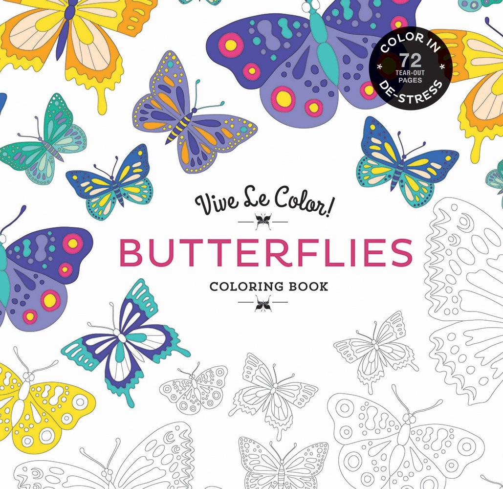 Vive Le Color! Butterflies (Adult Coloring Book): Color In; De-stress (72 Te…