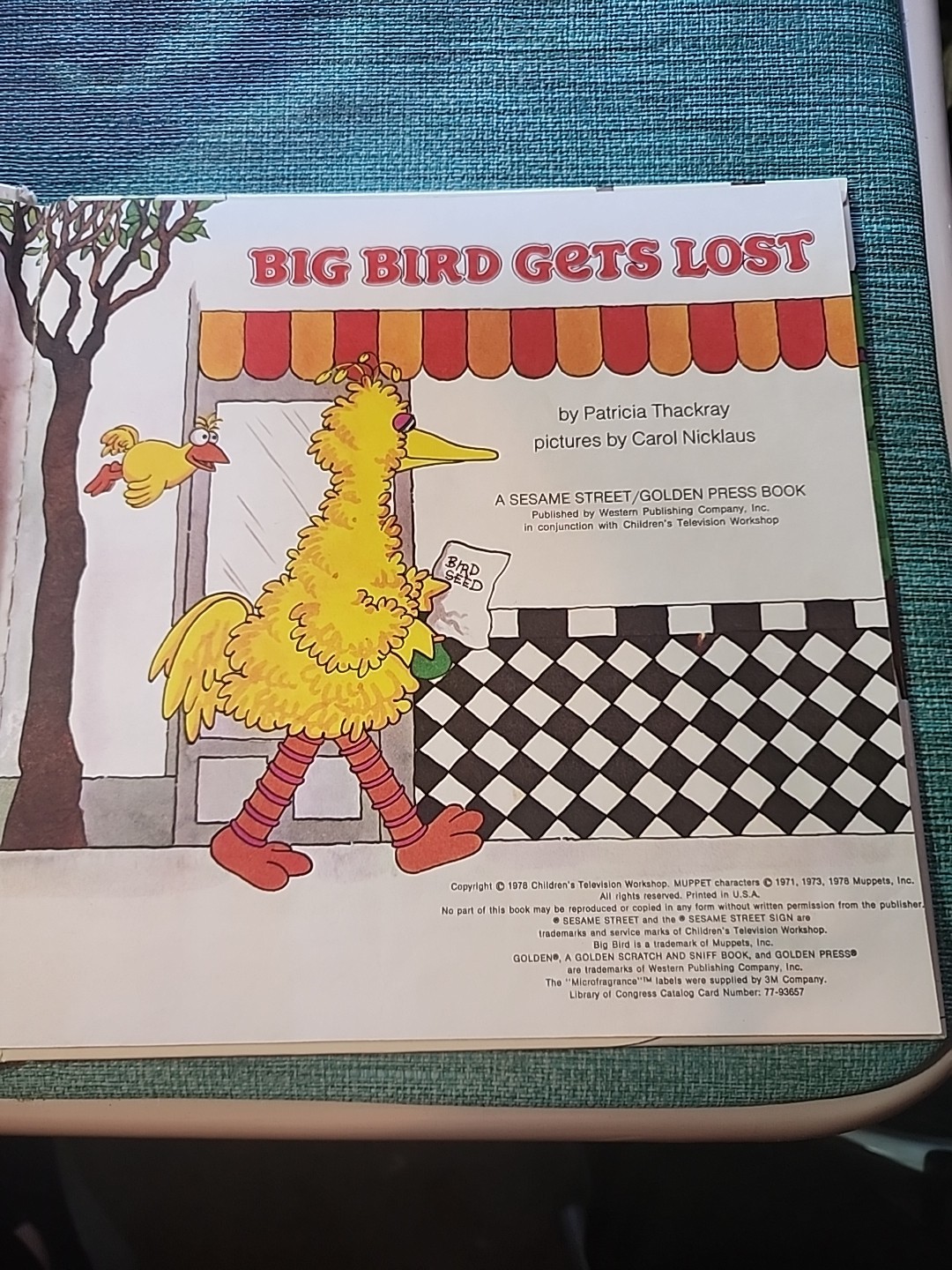 Sesame Street Big Bird Gets Lost (1979) Golden Hardcover Book