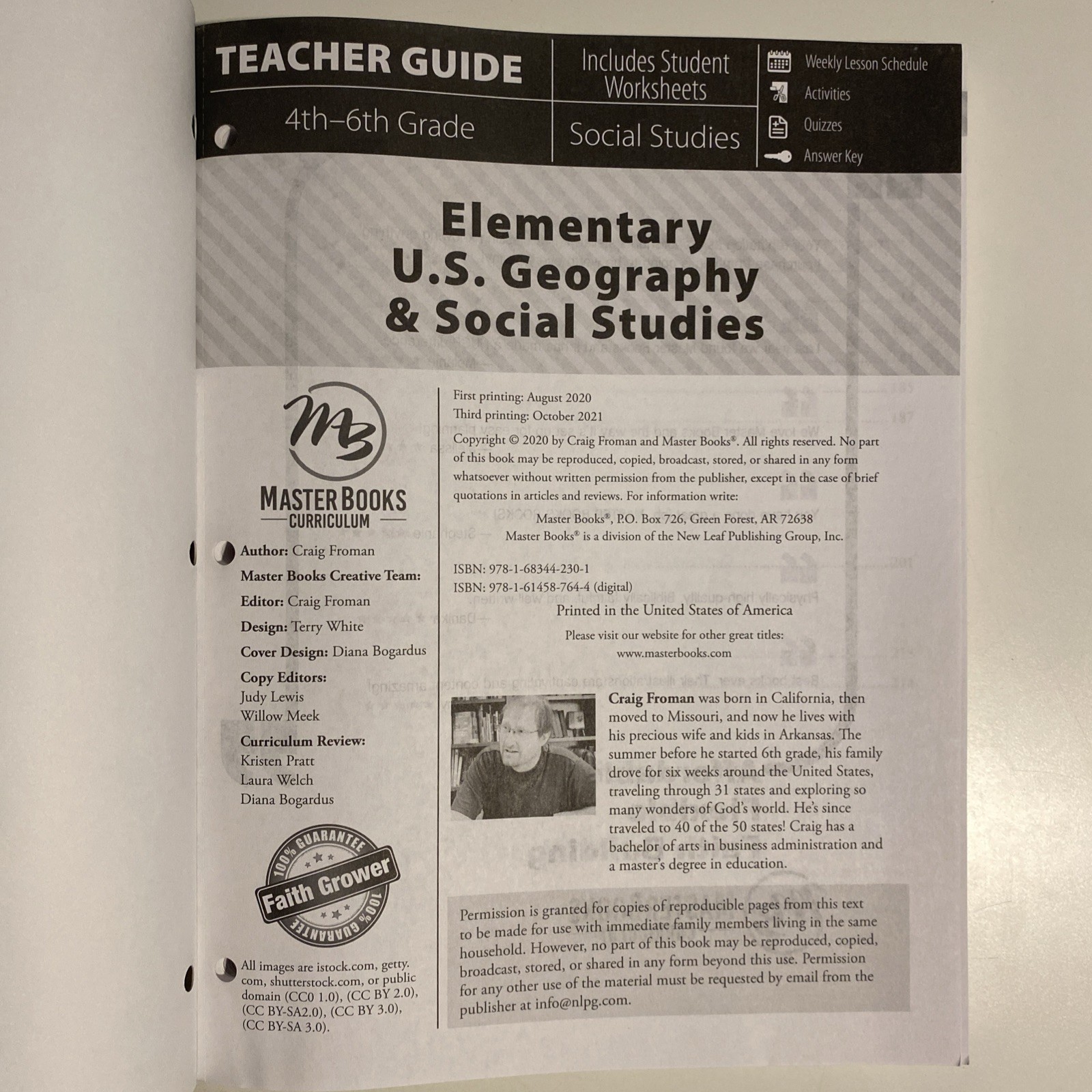 Elementary U.S. Geography & Social Studies (Teacher Guide)