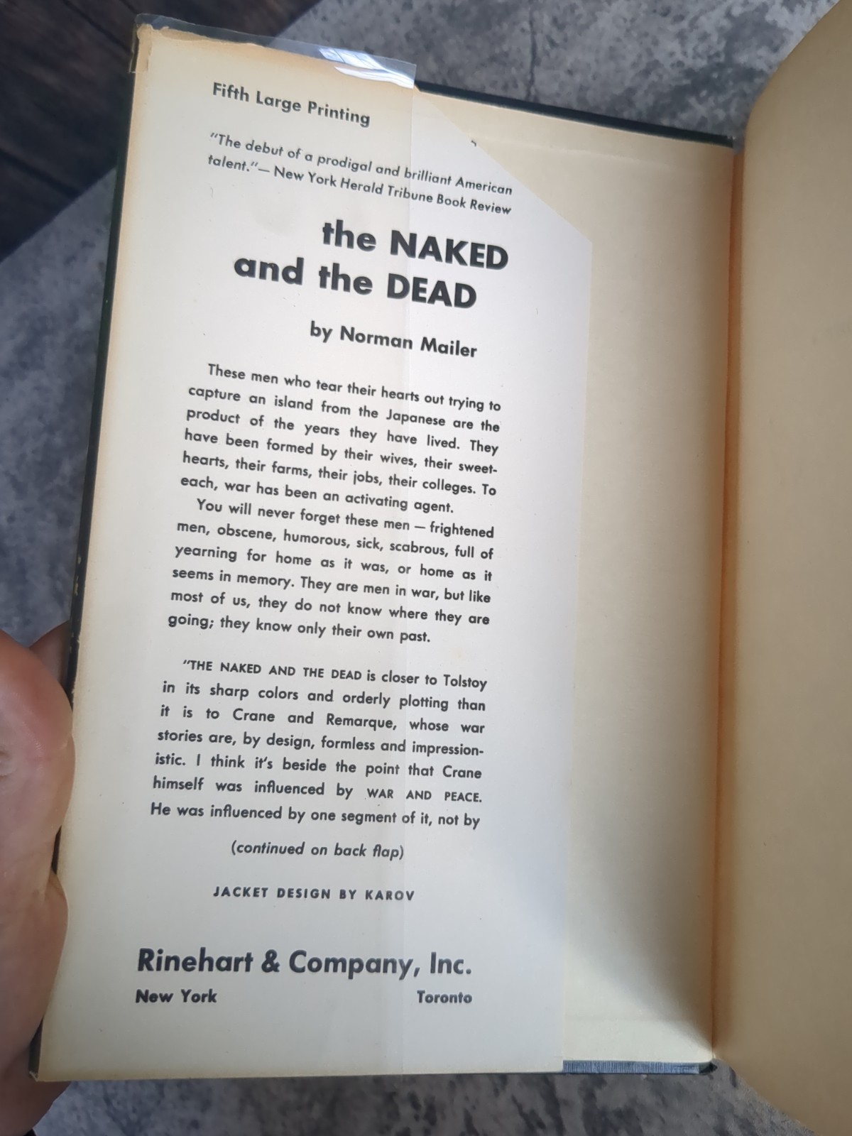 The Naked and the Dead Norman Mailer 1948 Holt Rinehart and Winston 5th Printing