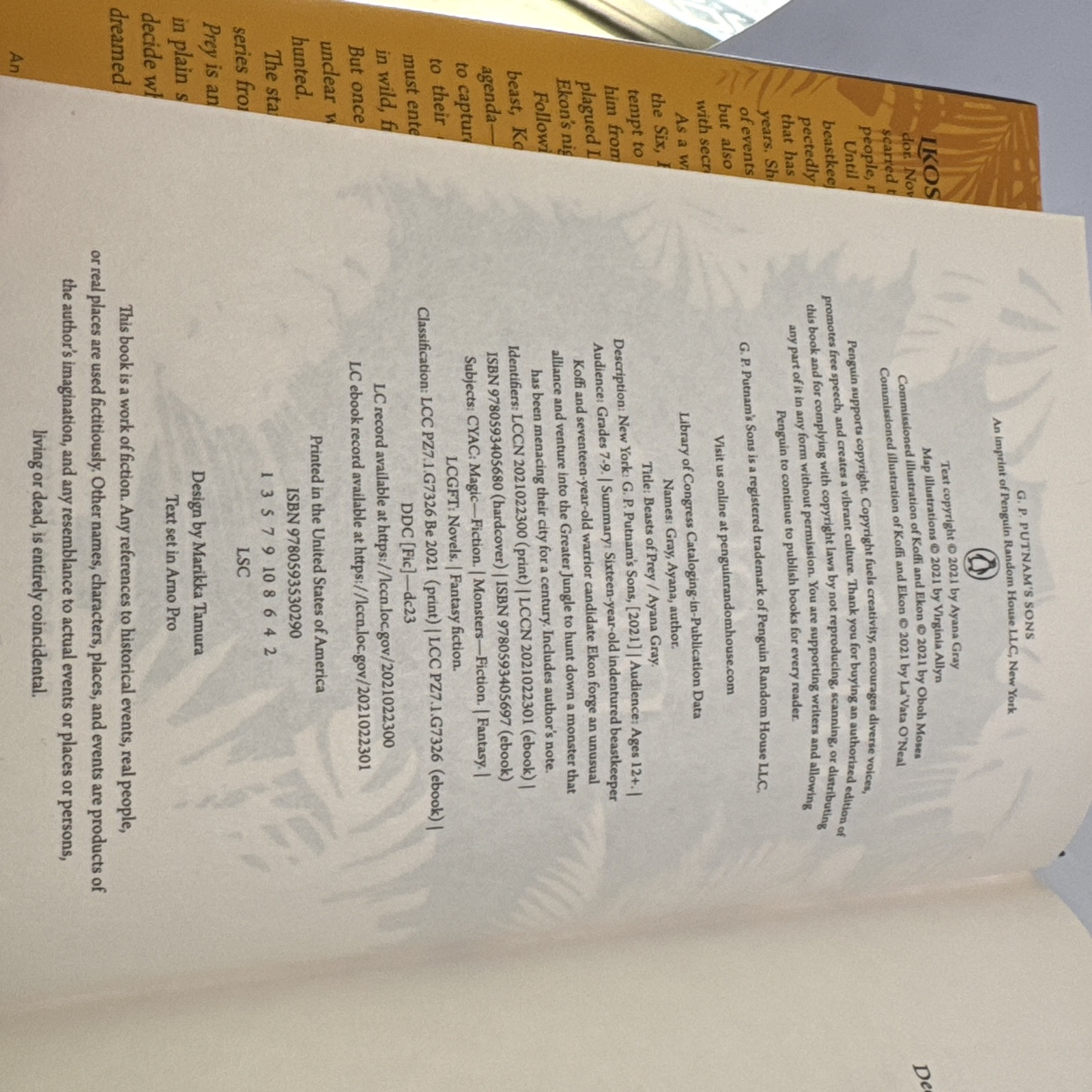 The Hunt Begins Beasts of Prey Ayana Gray Hardcover Book Excellent Clean