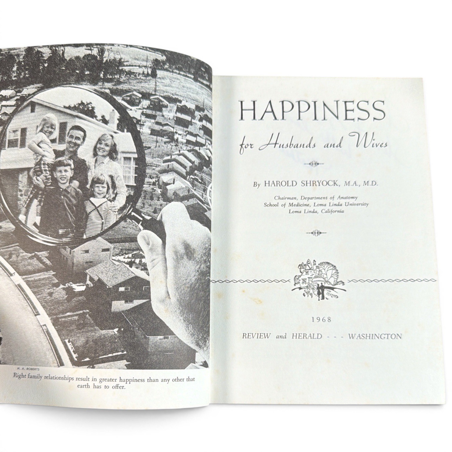 Vintage 1968 Happiness for Husbands and Wives Harold Shryock M.D. Hardcover SDA