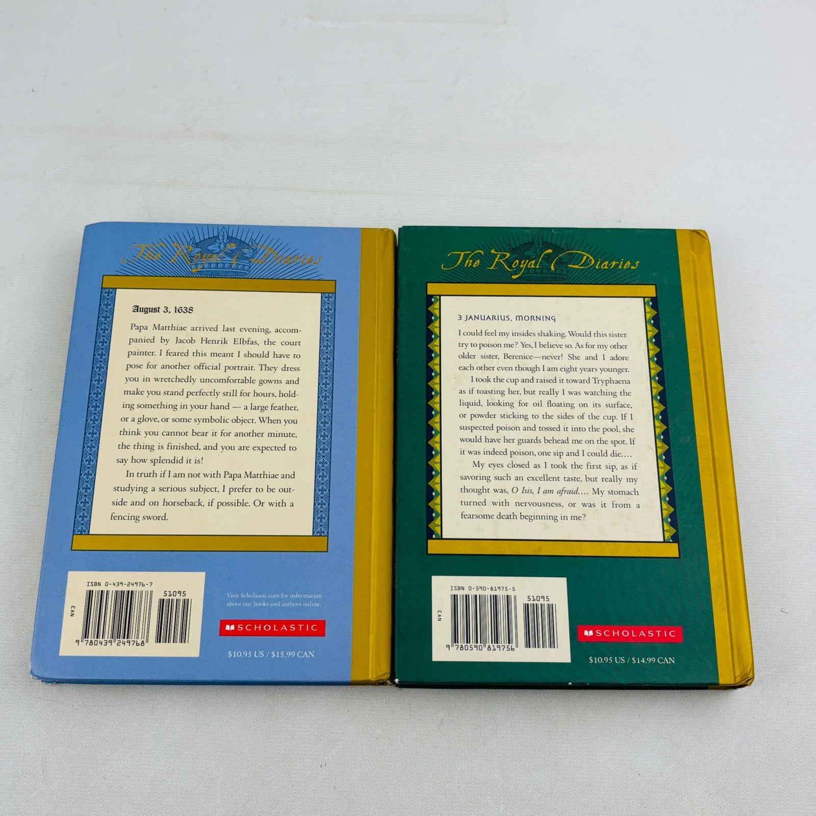 The Royal Diaries 2 Book Lot Kristina The Girl King Cleopatra VII Hardcover