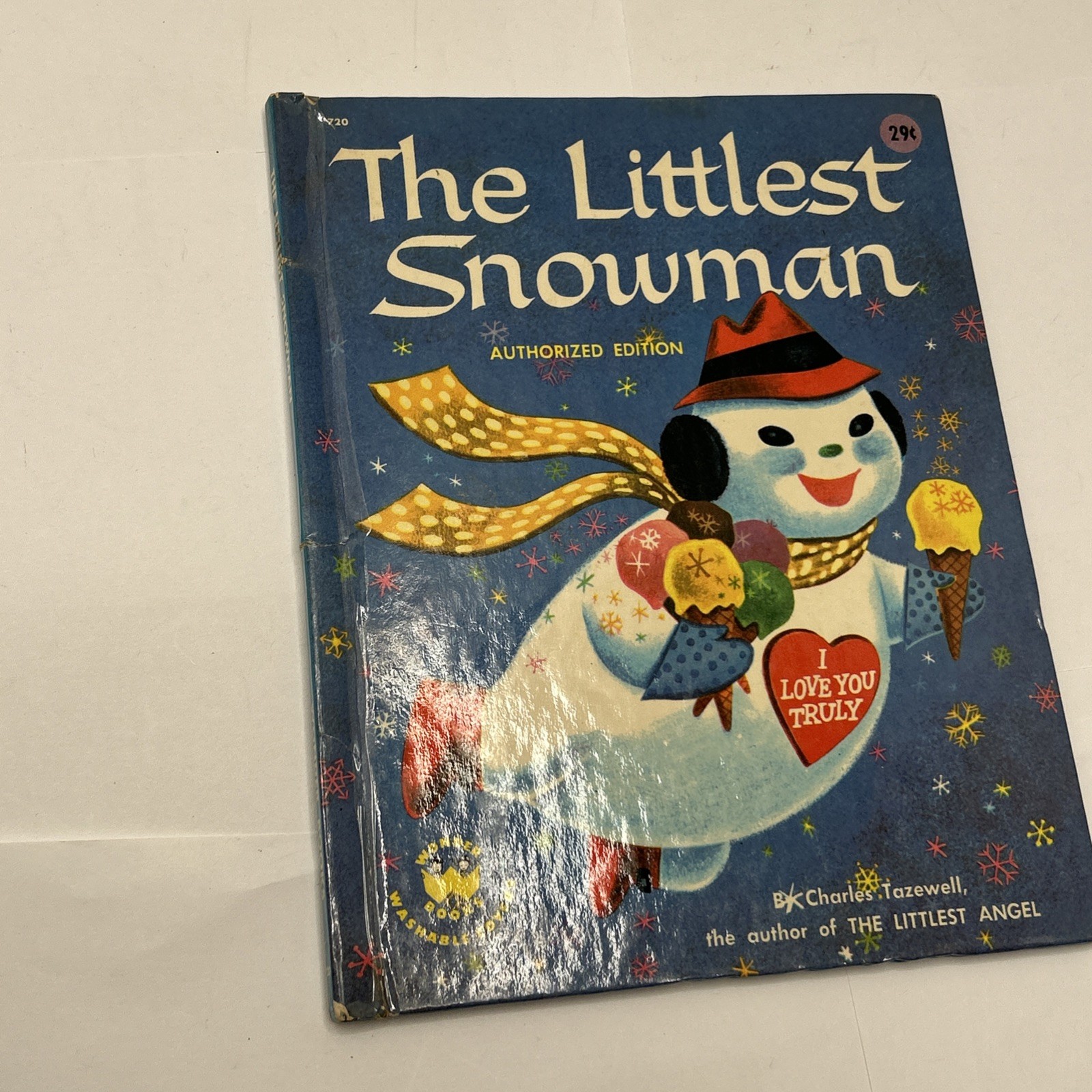 THE LITTLEST SNOWMAN Wonder Books 1958 Charles Tazewell Snow Ball 29 cent mark
