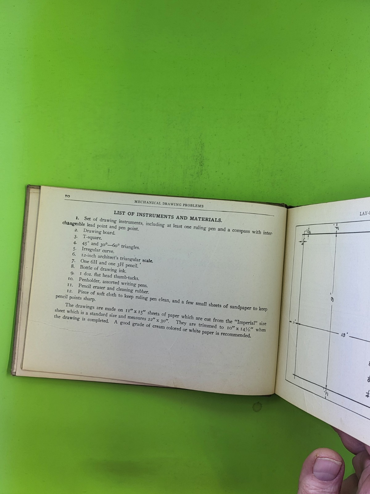 1927 Mechanical Drawing Problems Berg & Kronquist VTG Drafting Textbook