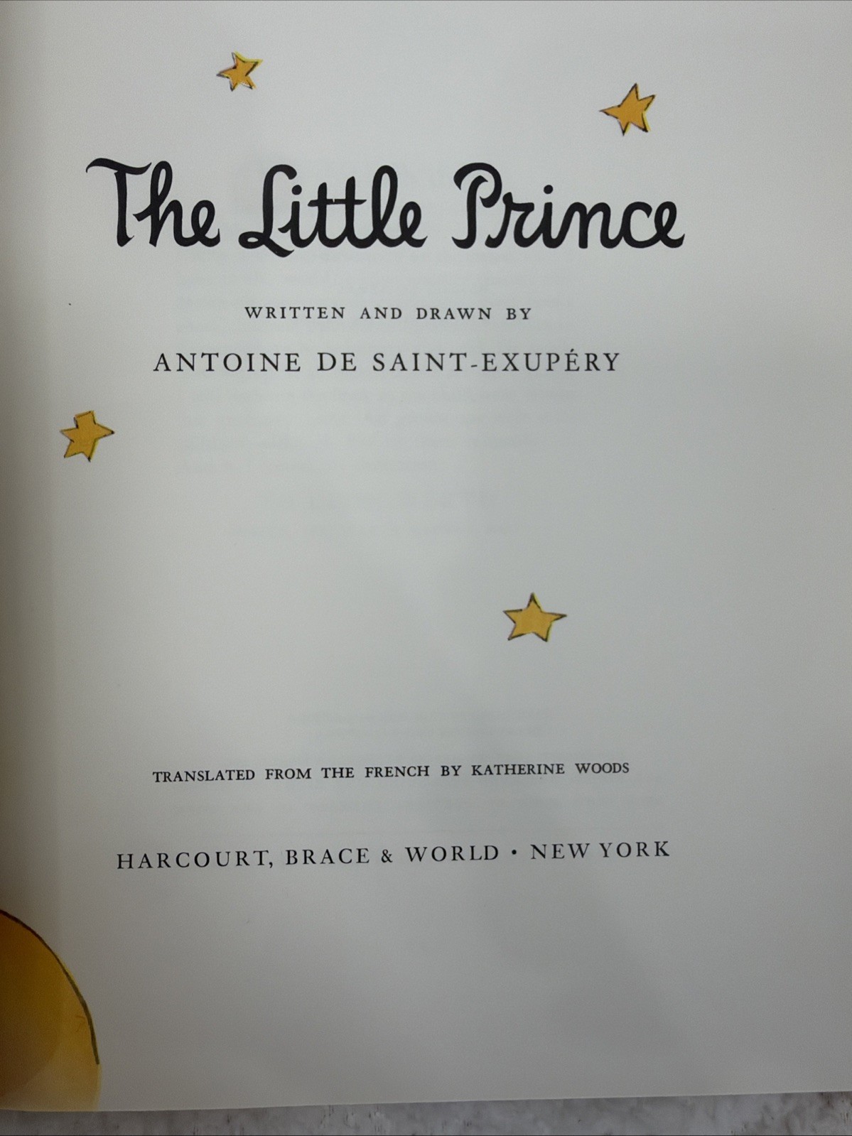 Vintage The Little Prince Harcourt Hardcover Illustrated Classic Book English Ed