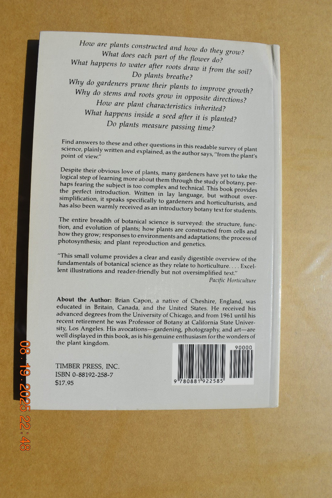 Botany for Gardeners: An Introduction and Guide – Paperback – GOOD