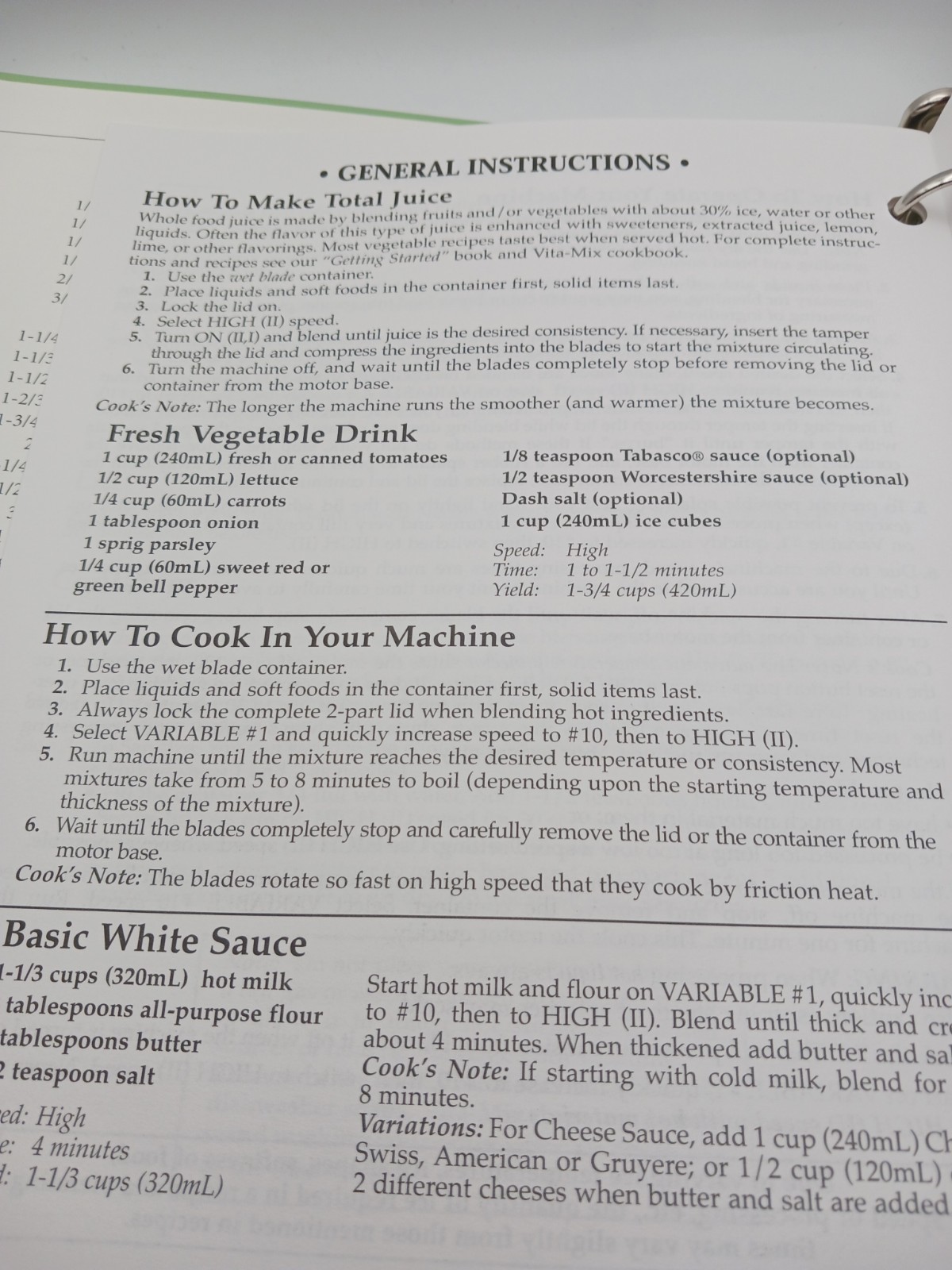 2002 Vita Mix Recipes For Better Living Hardcover Binder & Owners Manual EUC
