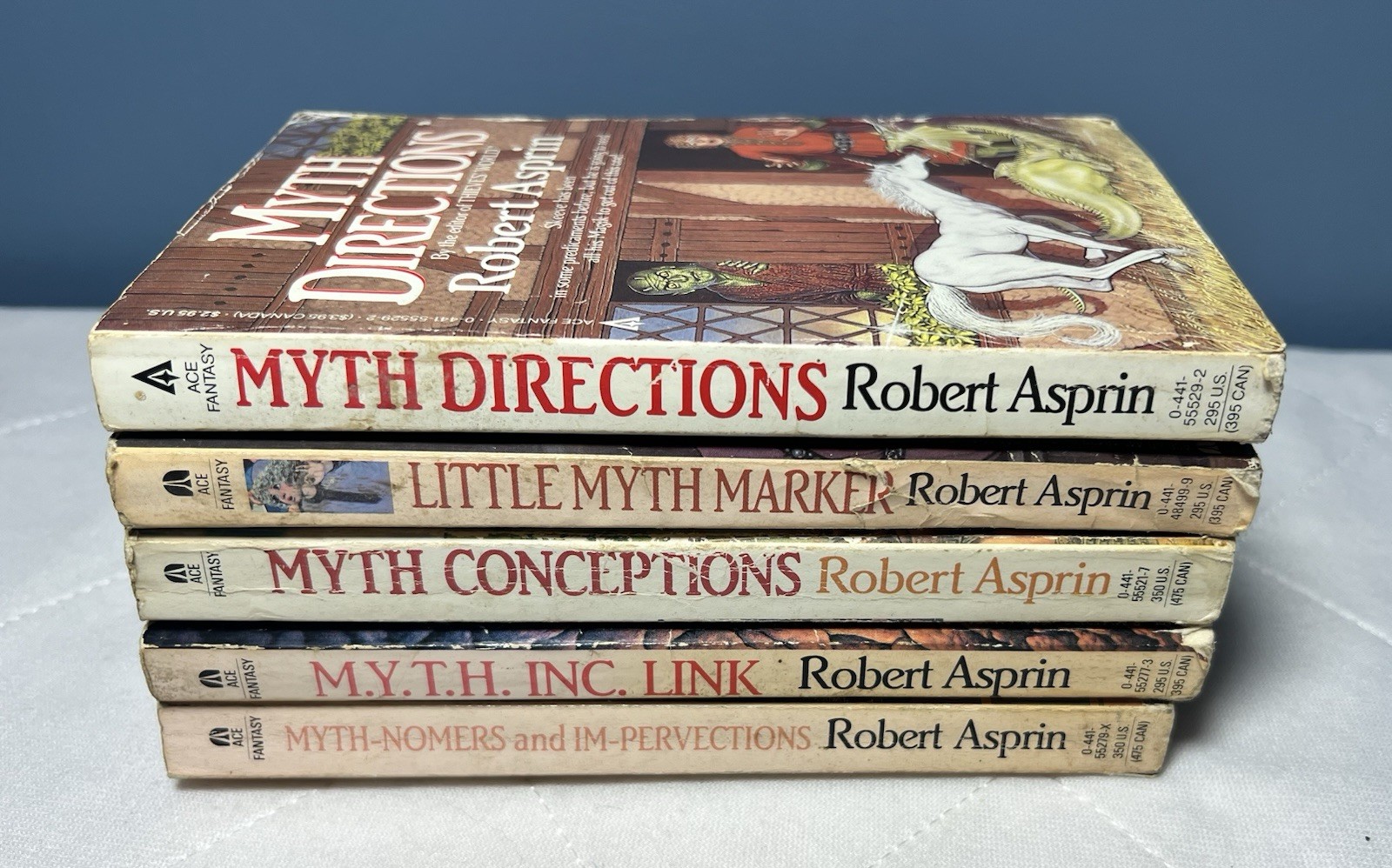 Robert Aspirin Books FIVE Myth Adventures Series Paperback 1980s Vintage