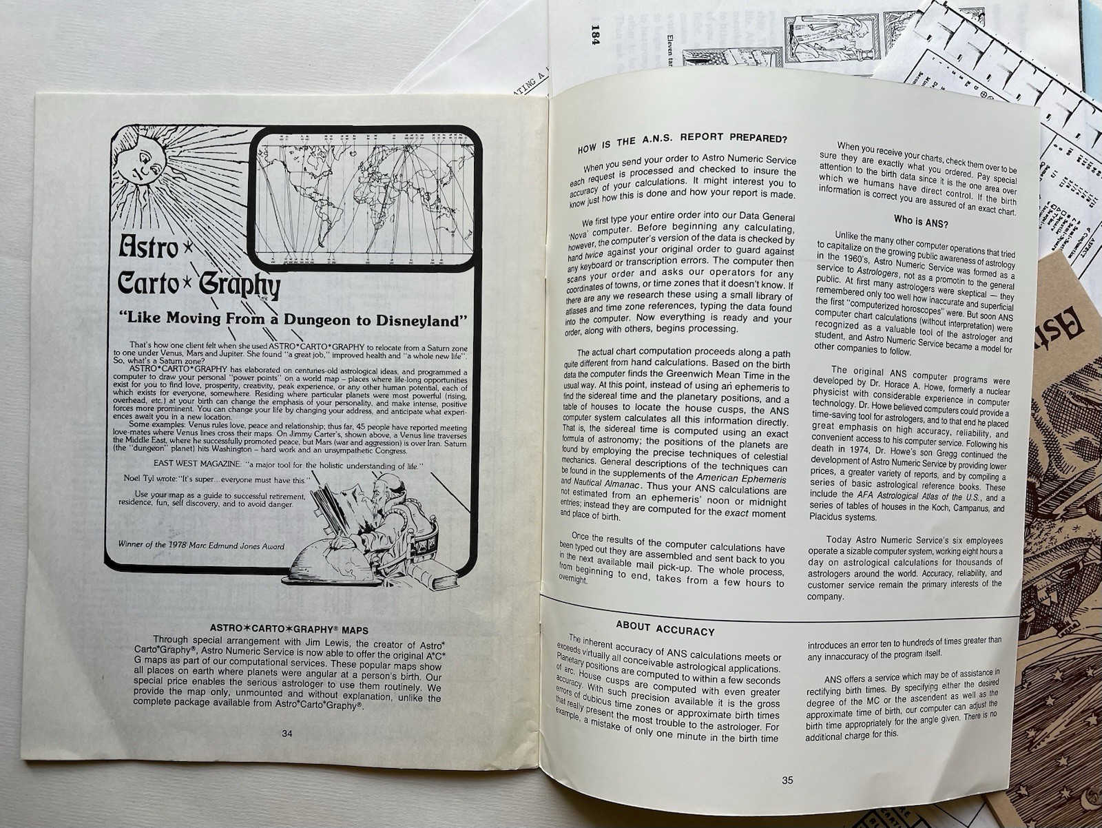 Vintage Astro*Carto*Graphy Astrology Circle Books Computer Calculations Calendar