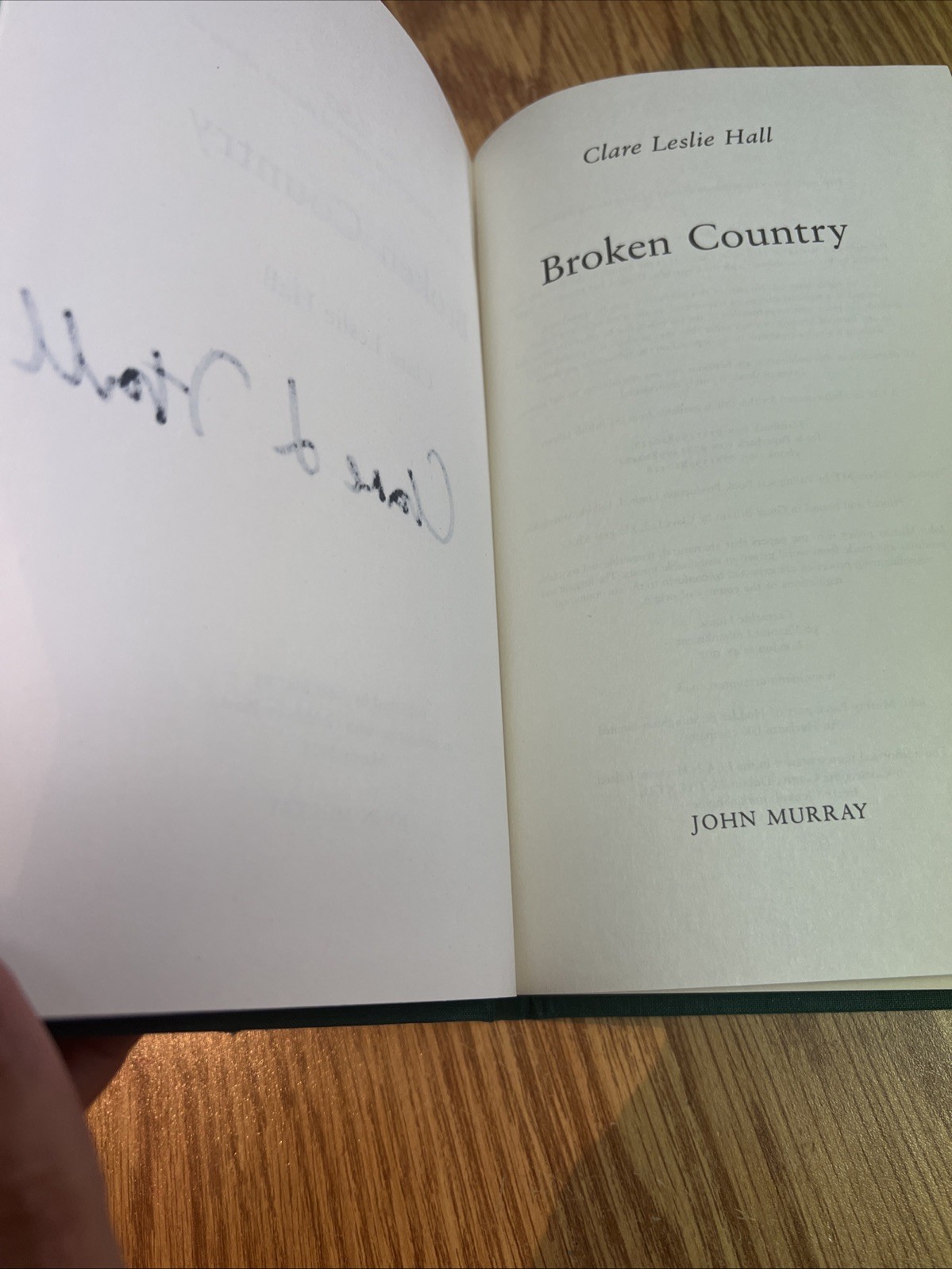 Broken Country (Reese’s Book Club) by Clare Leslie Hall (2025, Hardcover) Signed
