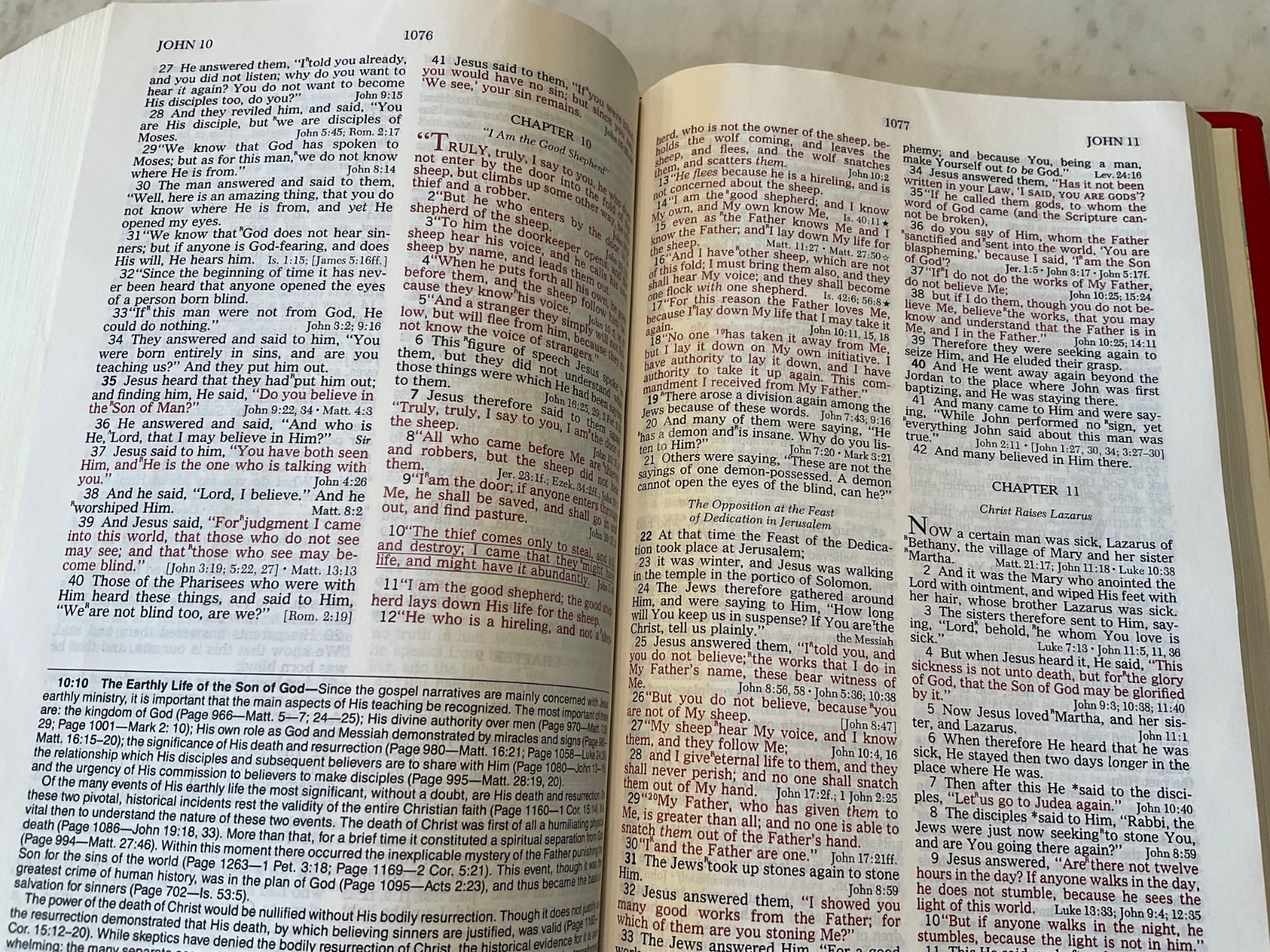 Bible NASB Open Bible 1985 Expanded Edition Red Letter Burgundy Hardcover