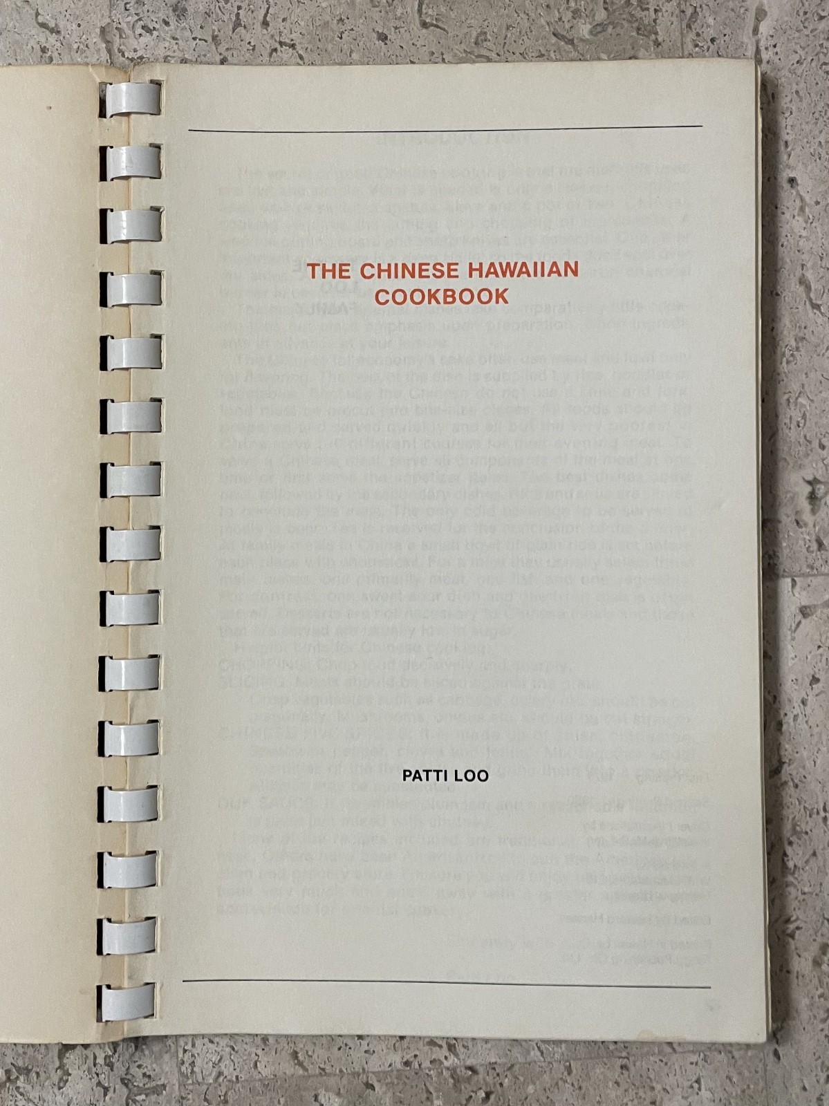 The Chinese Hawaiian Cookbook by Patti Loo, Vtg, PB, Sprial B, 2nd Printing 1980
