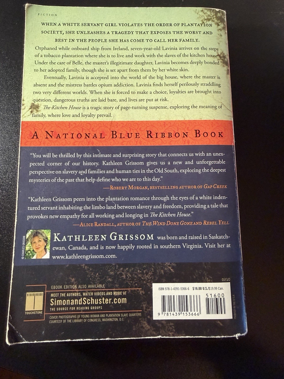 Kitchen House by Kathleen Grissom, Trade Paperback, Touchstone, 2010, Sagas
