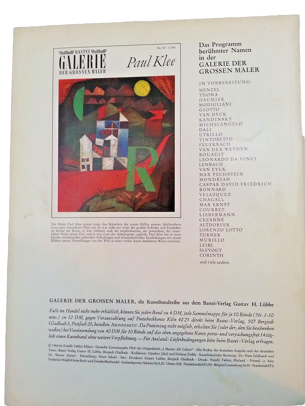 Bastei Galerie Der Grossen Maler REYNOLDS No 54 Art Book Vintage 1966