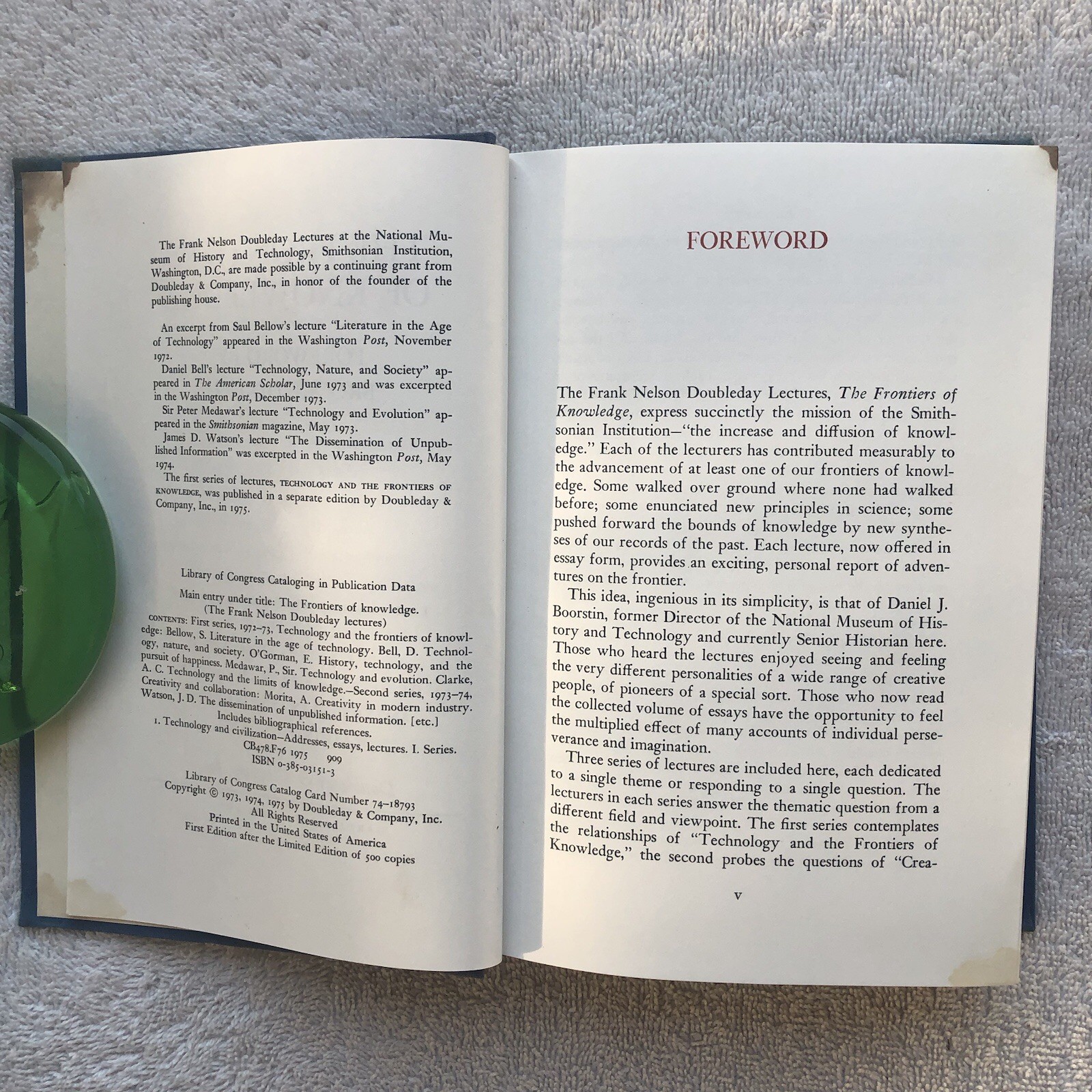 The Frontiers of Knowledge, Brooke Hindle (Smithsonian Institution Series) 1975