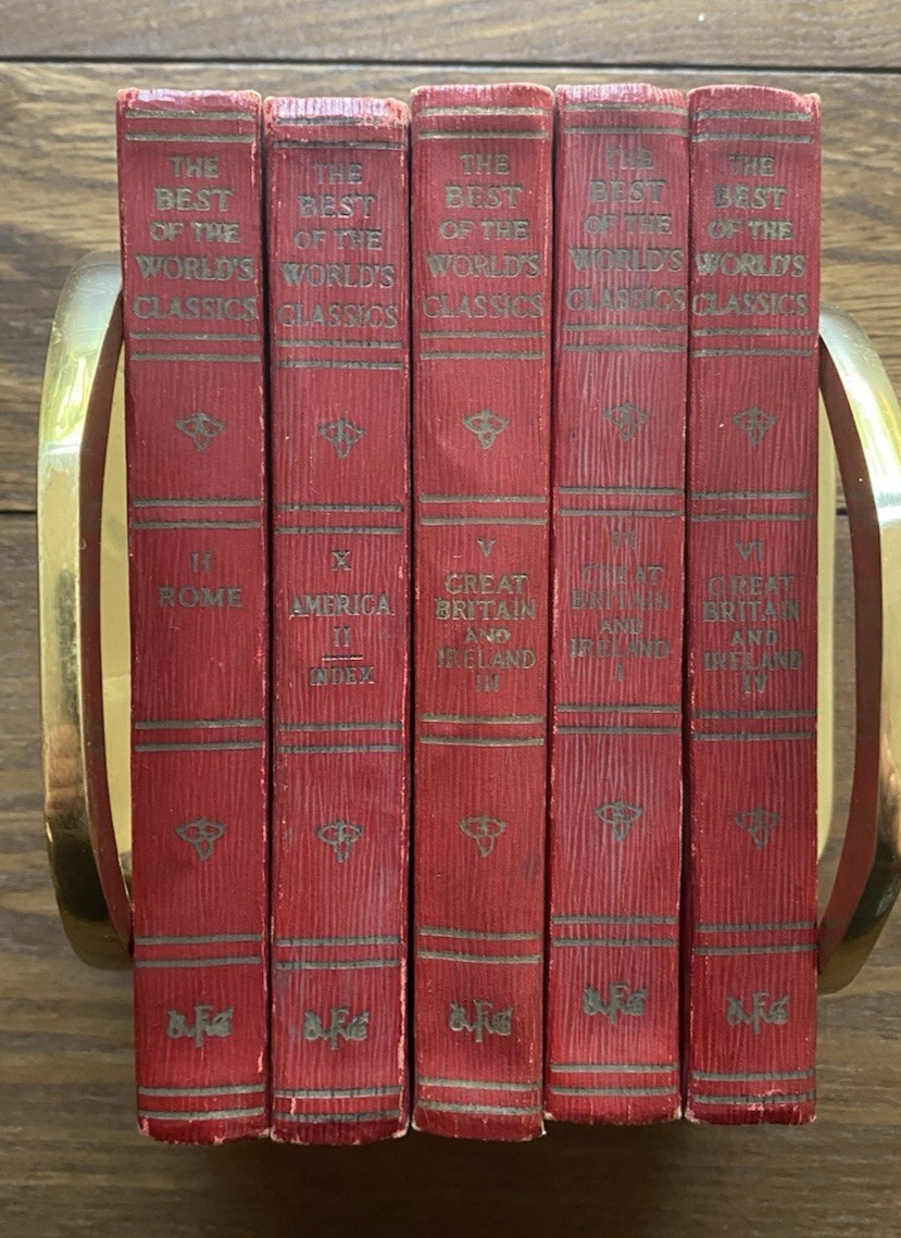 1909 Best of World Classics Funk & Wagnalls Lot of 5 Red Books