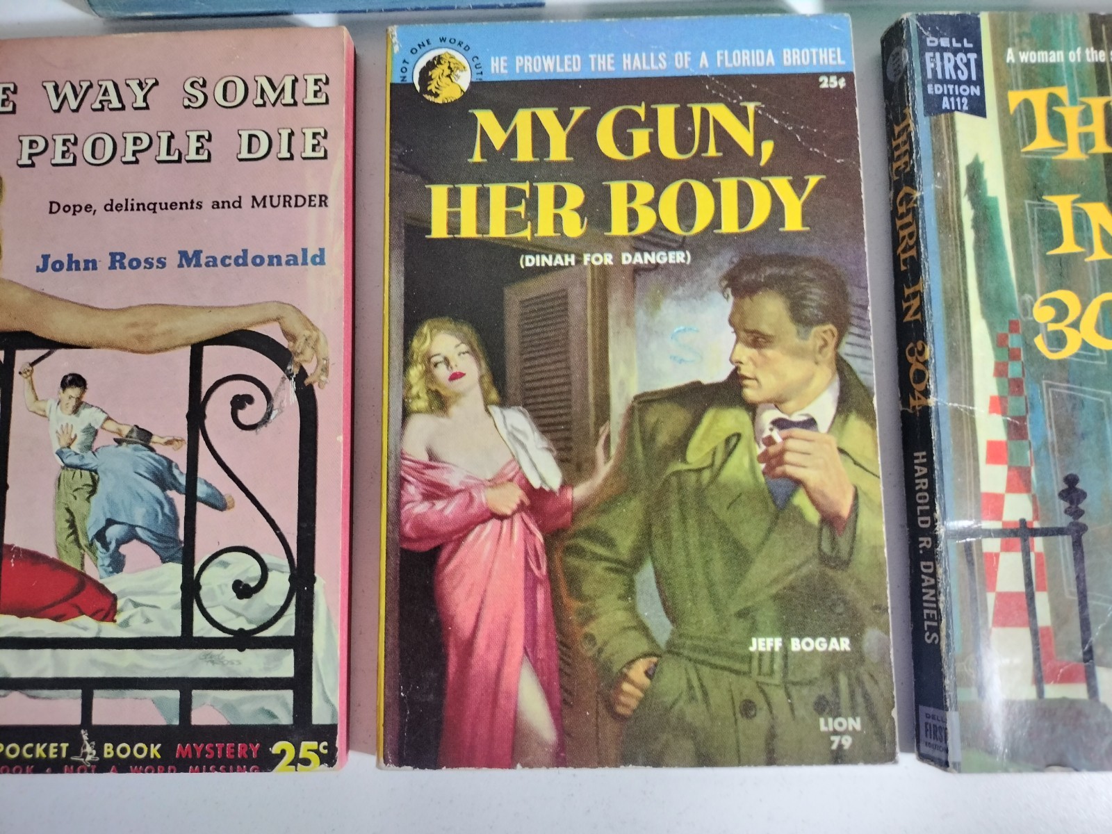 Vintage 1950s Mystery Paperback Lot Dell Lion Pocket Crime Noir 5 Books Pulp