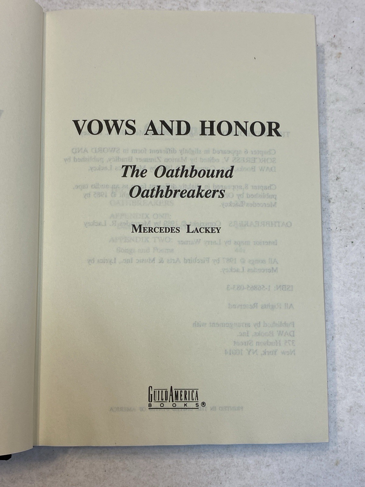 Valdemar: Vows and Honor Books 1-3 Mercedes Lackey 1&2 in one volume Oathbound