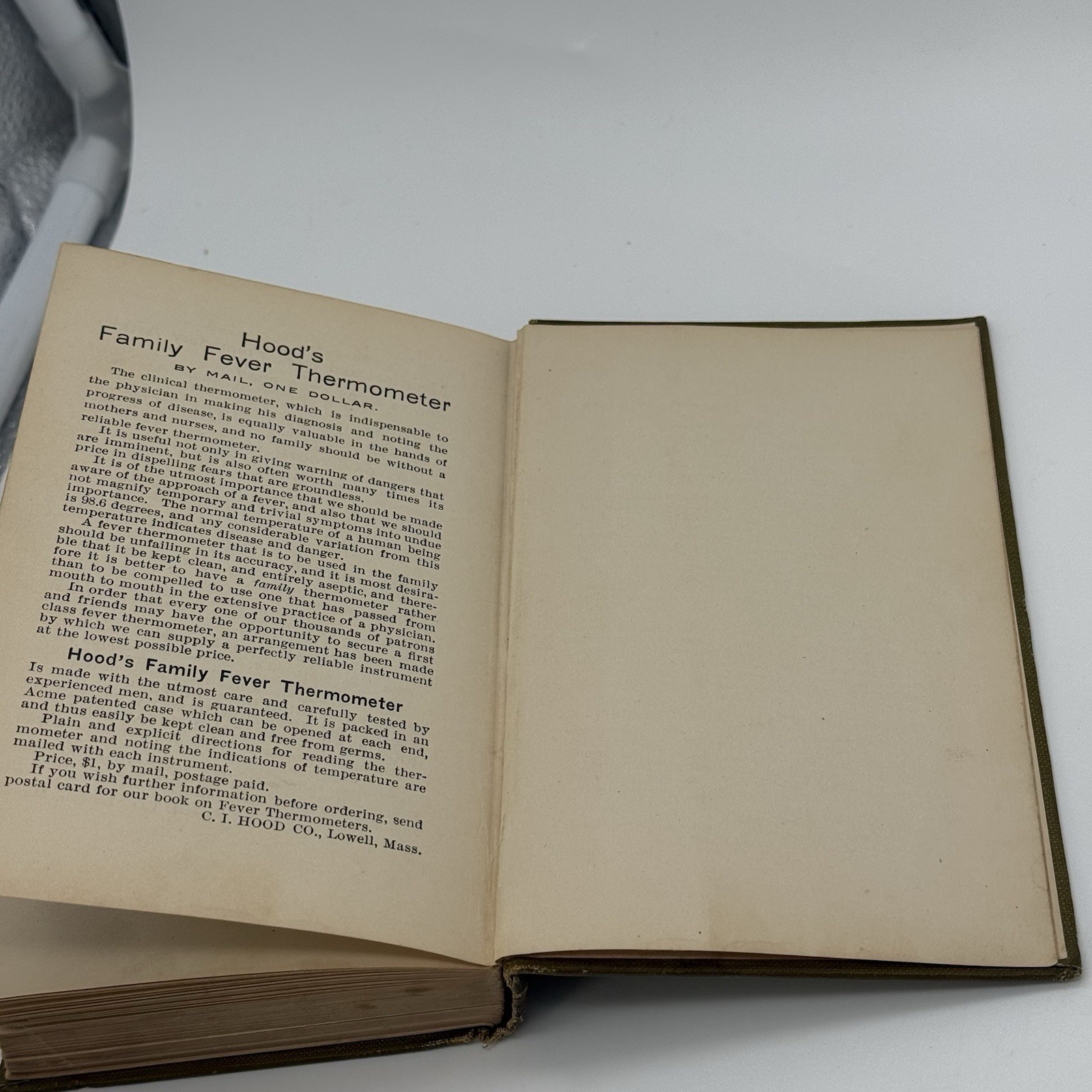 Antique Hood’s Practical Cook’s Book Lowell Massachusetts 1897 6th Printing HC