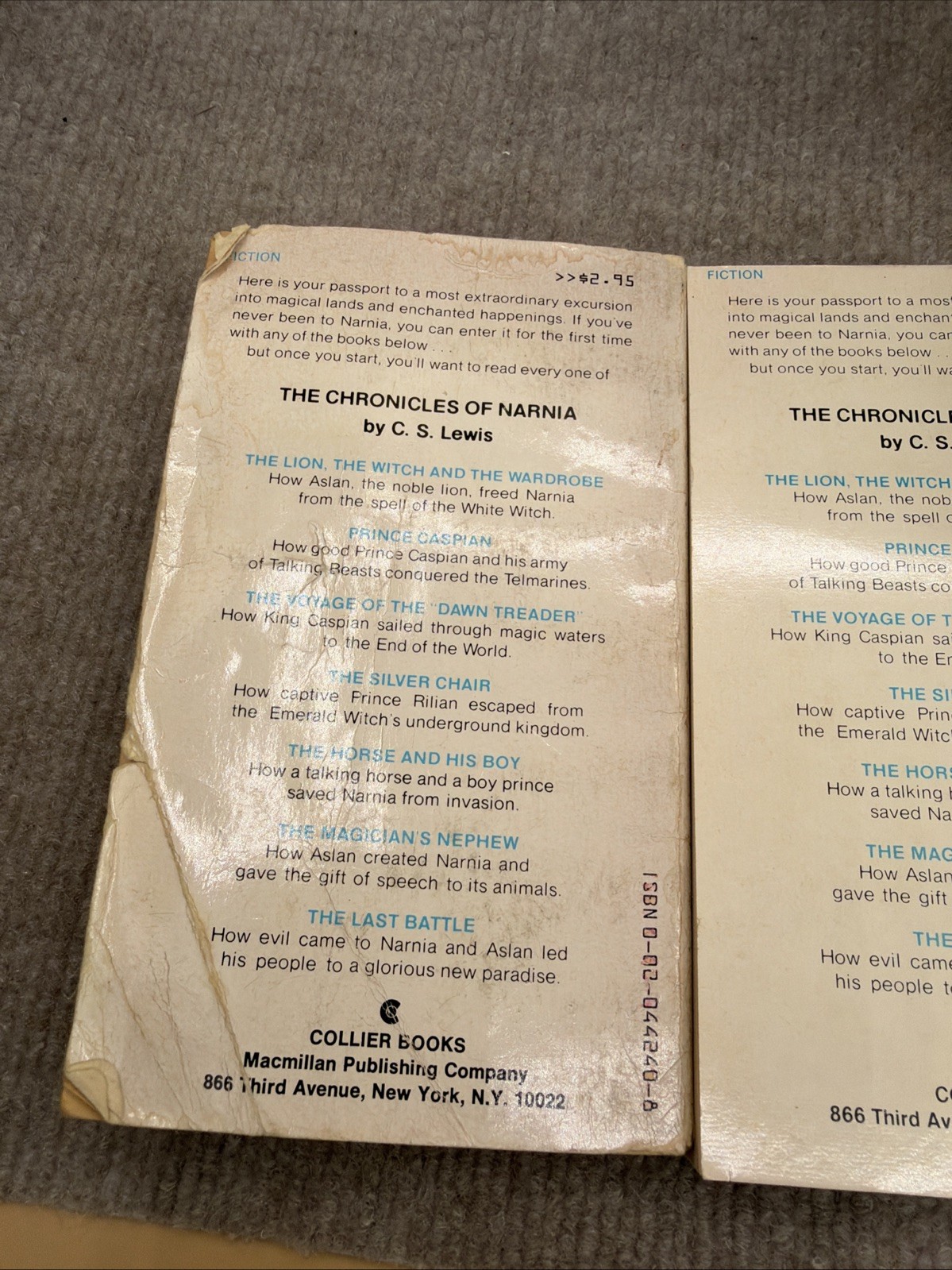 Vtg 1970’s The Chronicles of Narnia 6 Book Box Set C.S. Lewis Collier/Macmillian