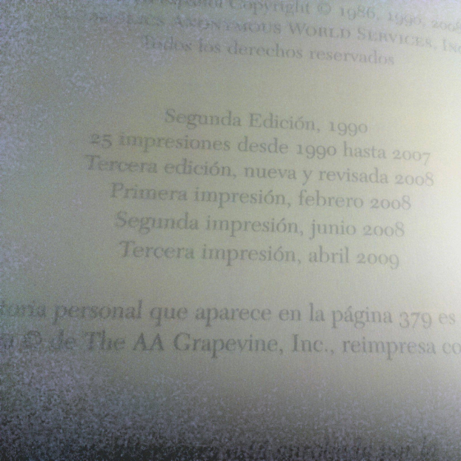 ALCOHOLICOS ANONIMOS: Tercera Edicion GIFT NEW 528 pages SEE MY PHOTOS