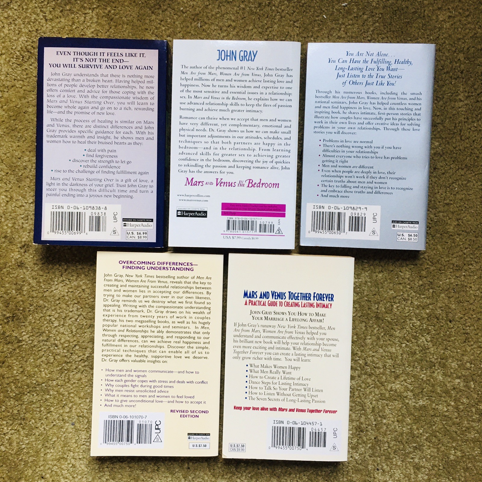 John Gray Lot 5 Mars and Venus in the Bedroom – Together Forever – Starting Over