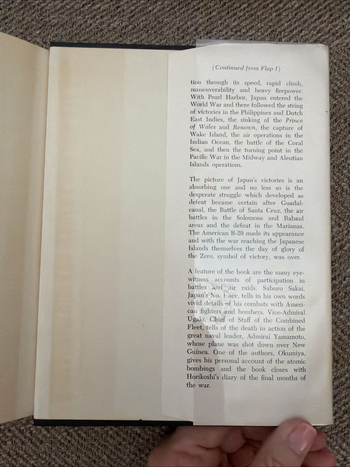 ZERO! THE AIR WAR IN THE PACIFIC DURING WORLD WAR II 1956 HC Mylar Cover
