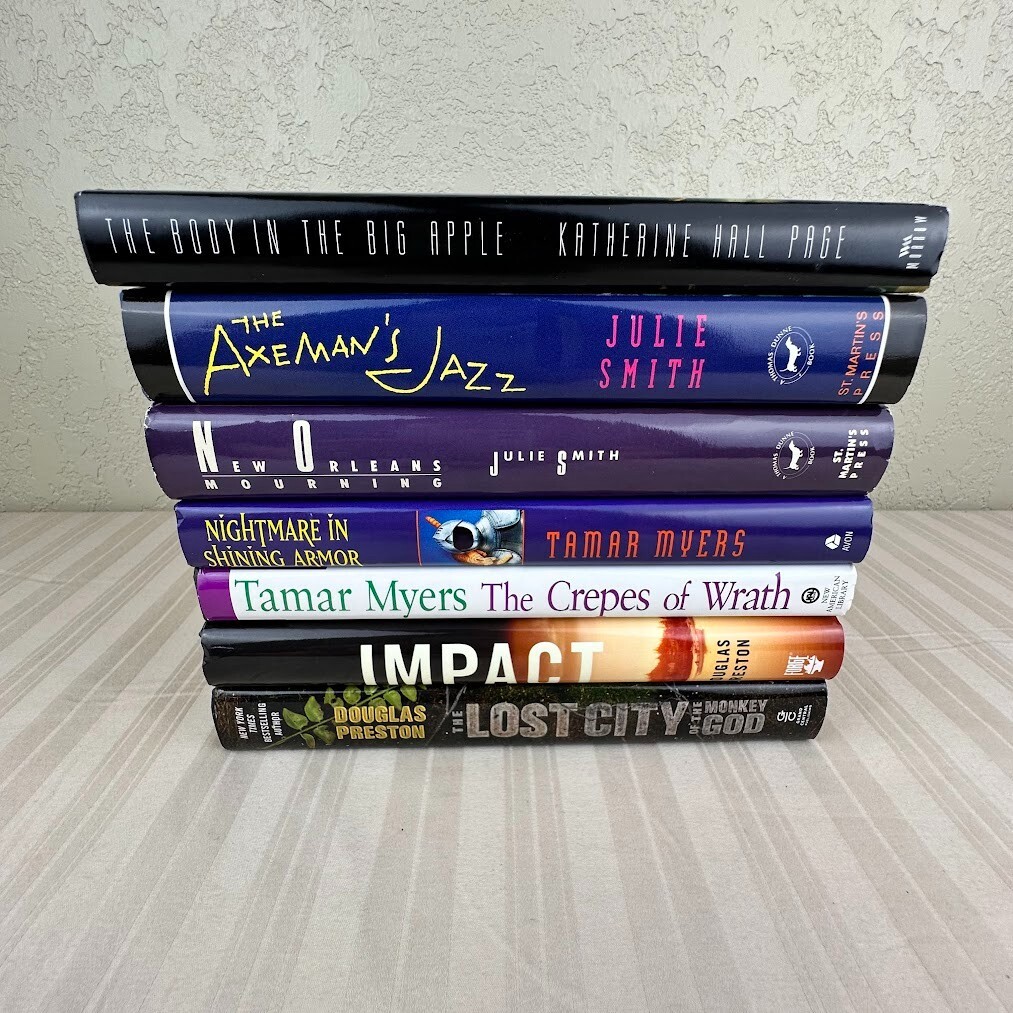 7x Hardcover Novels Multiple Titles & Authors Mystery, Crime, Thriller, Suspense