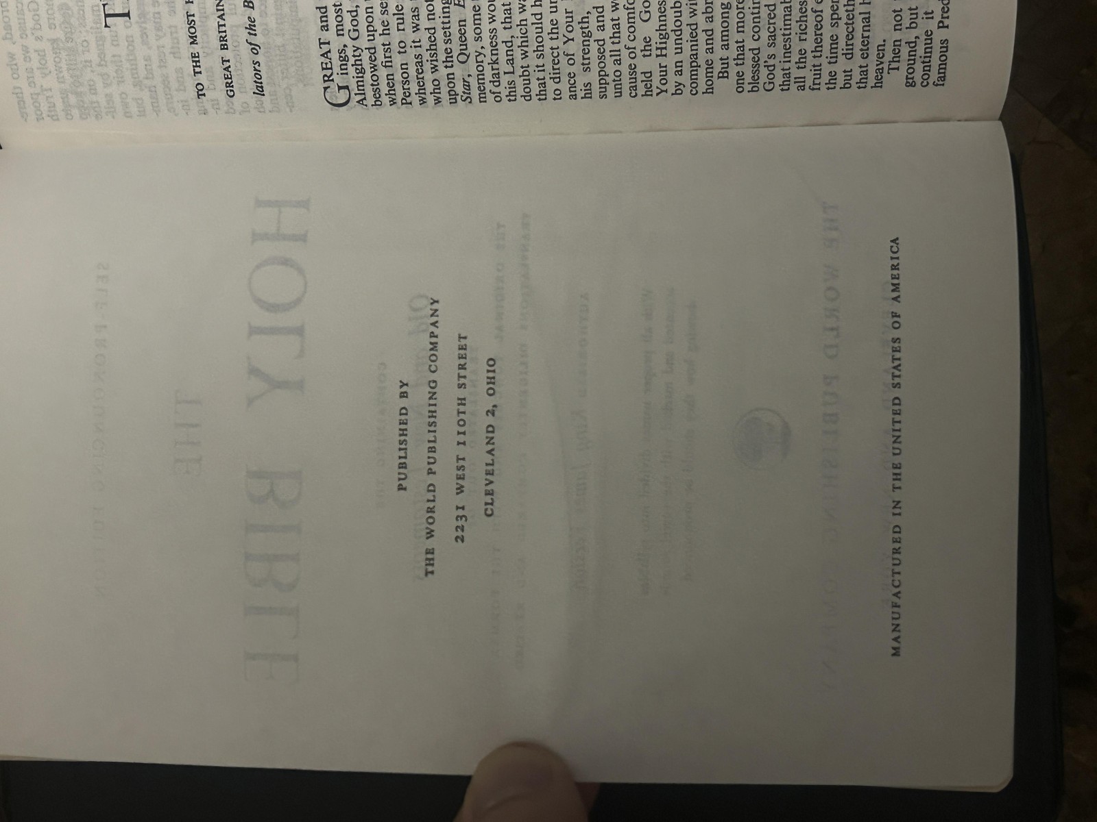 Vintage Holy Bible Concordance KJV Self-Pronouncing Black World HC USA