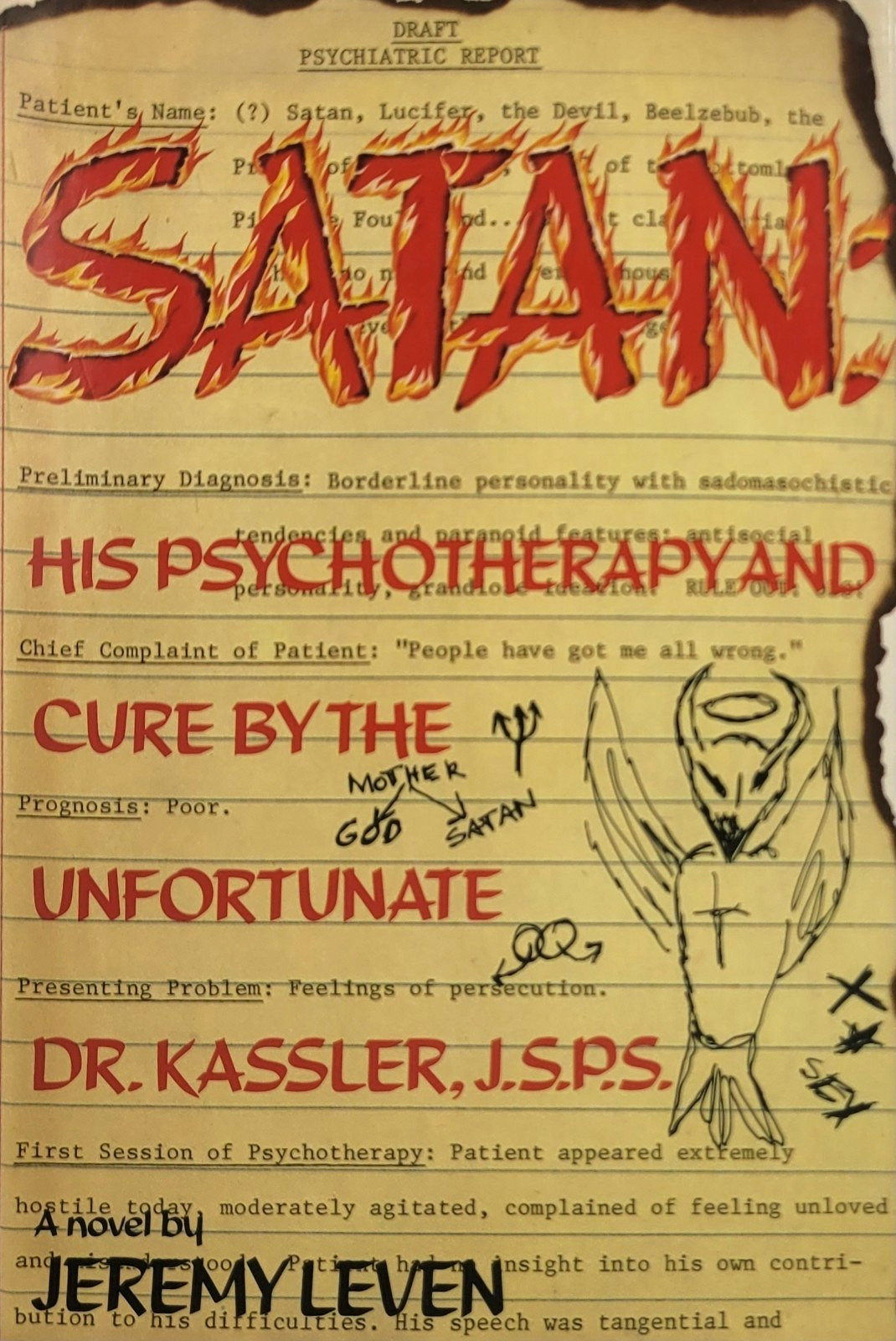 Satan His Psychotherapy and Cure Jeremy Leven 1982 First Edition Hardcover Book