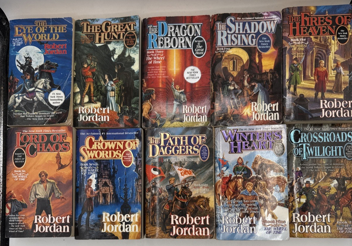 Wheel of Time Series by Robert Jordan, Set of 11, The Prequel & Book 1-10, B188