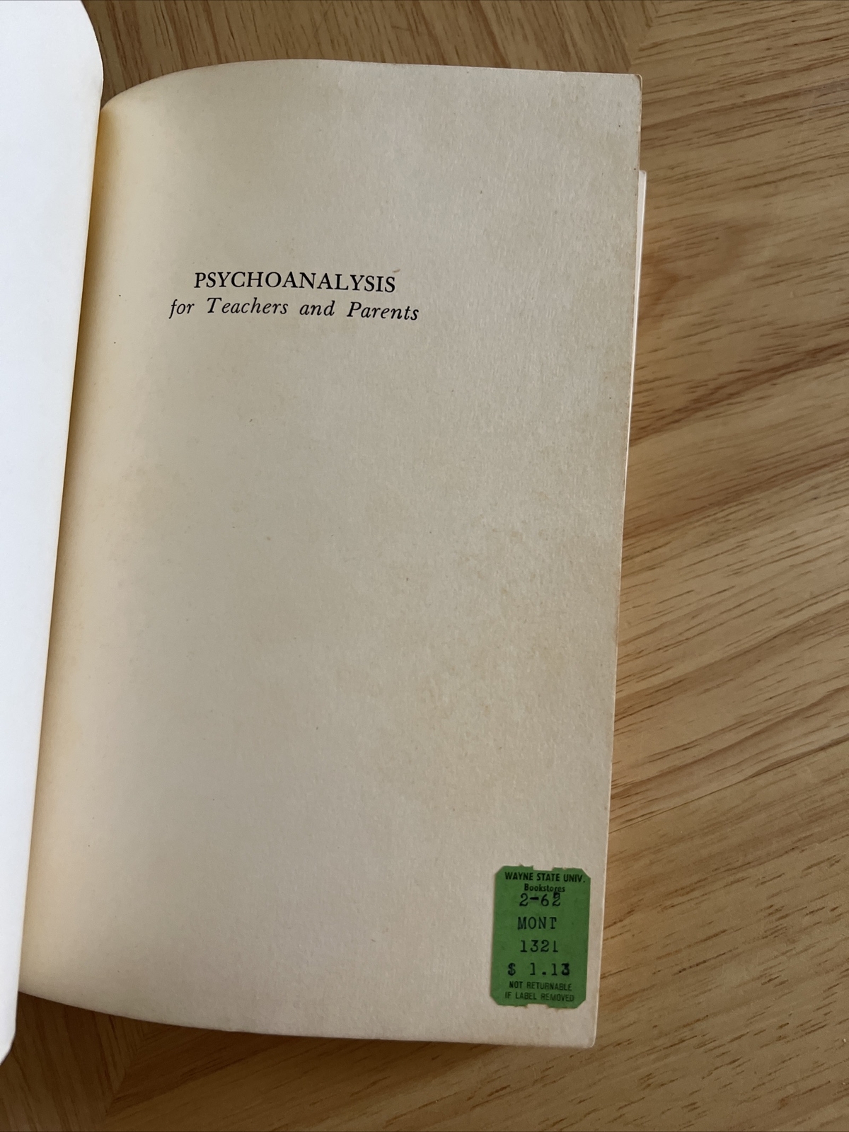 Psycho-analysis For Teachers And Parents By Anna Freud 1960 Beacon Press