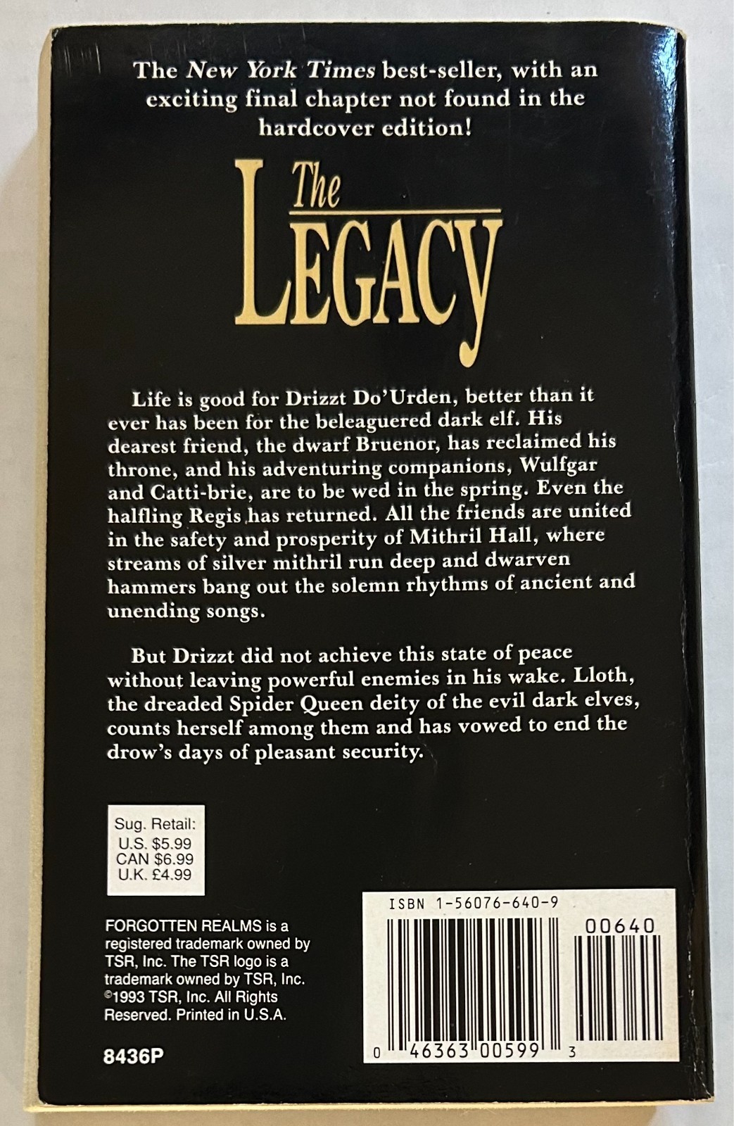 The Legacy, Starless Night, Siege of Darkness – Forgotten Realms, R.A. Salvatore