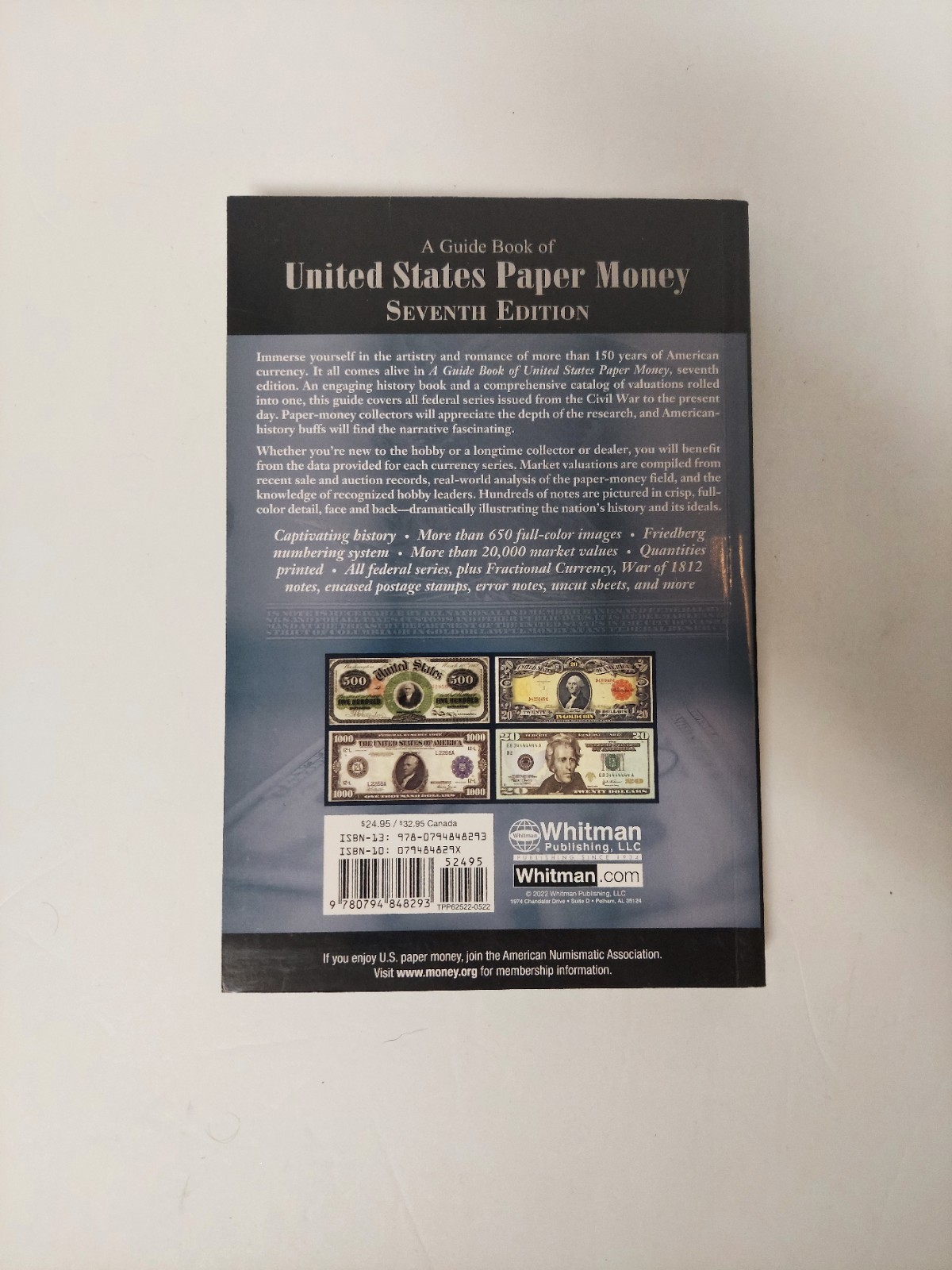 A GUIDE BOOK OF UNITED STATES PAPER MONEY 7TH EDITION Friedberg Trade PB 2022