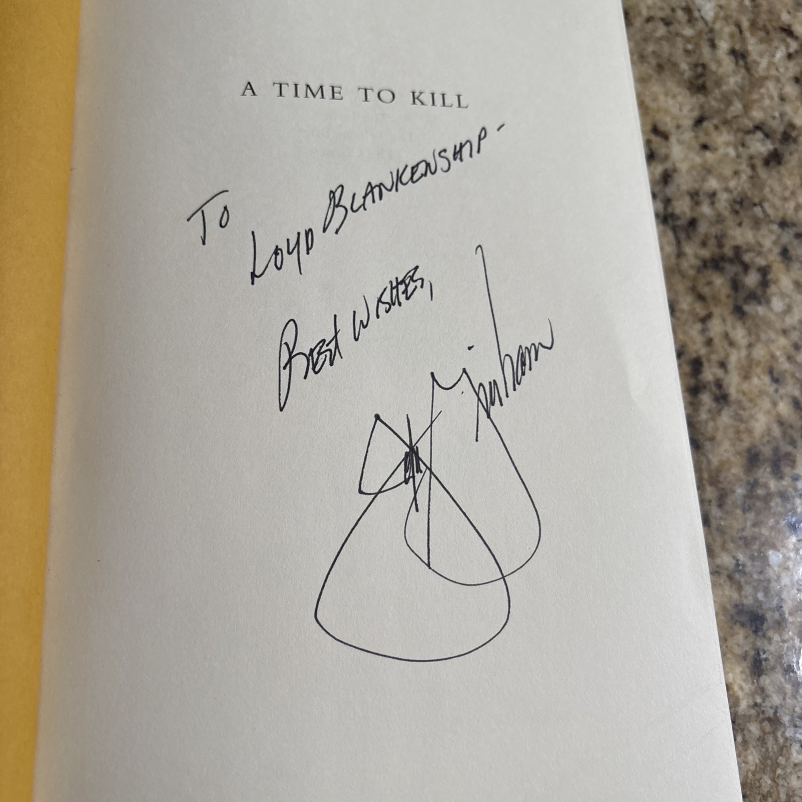 1st Edition SIGNED A Time To Kill by John Grisham Hardcover Like New