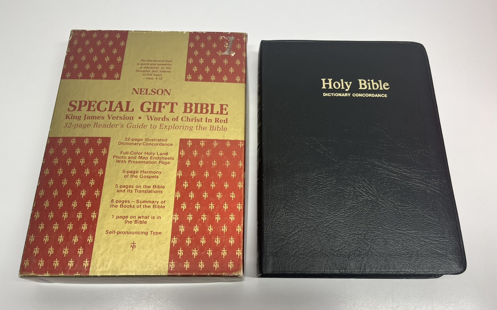 Vintage Black 175 Nelson Special Gift Bible KJV King James Version Red Letter