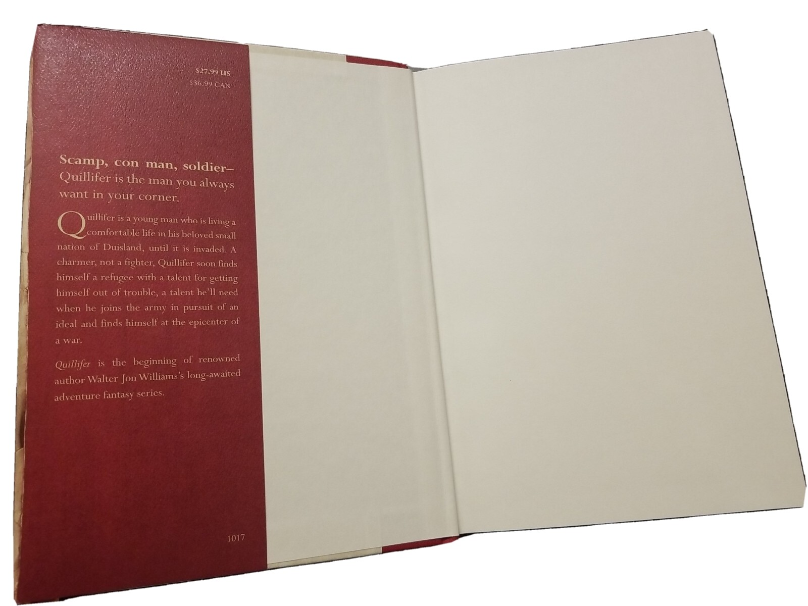 Quillifer Ser.: Quillifer by Walter Jon Williams (2017, Hardcover), 9x6x1.3 in.
