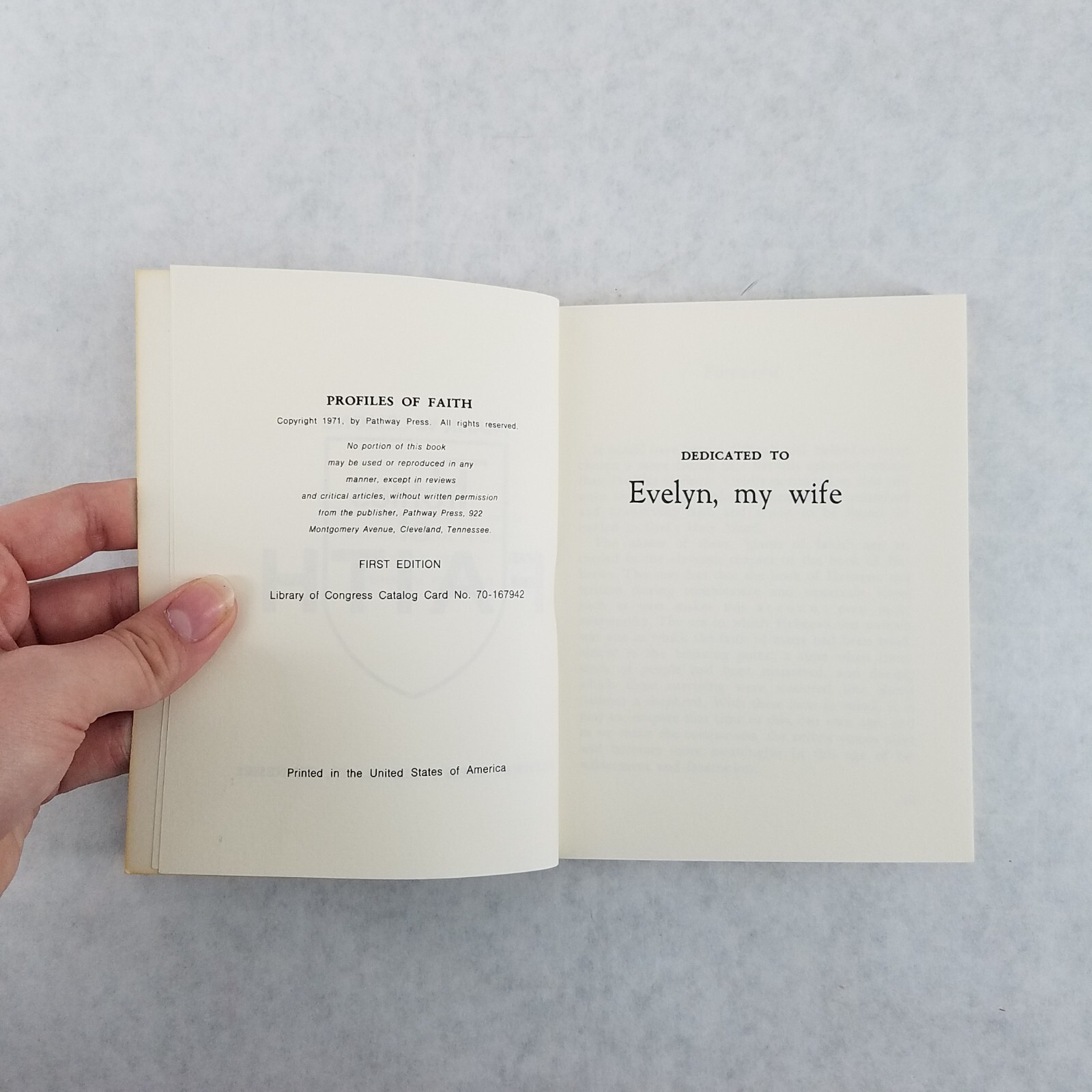 Profiles in Faith – 1971 Softcover by Frank W. Lemons, Pentecostal Evangelist