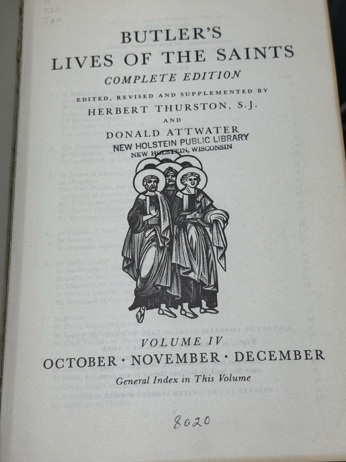 Butler’s Lives of the Saints – Complete 4 Volume Set by Herbert Thurston